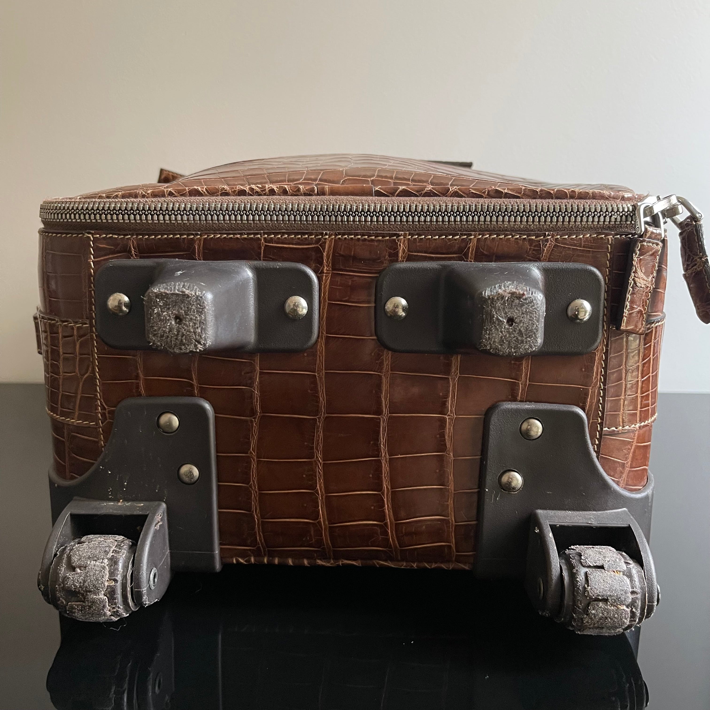 Prada Crocodile Leather Trolley Travel Bag