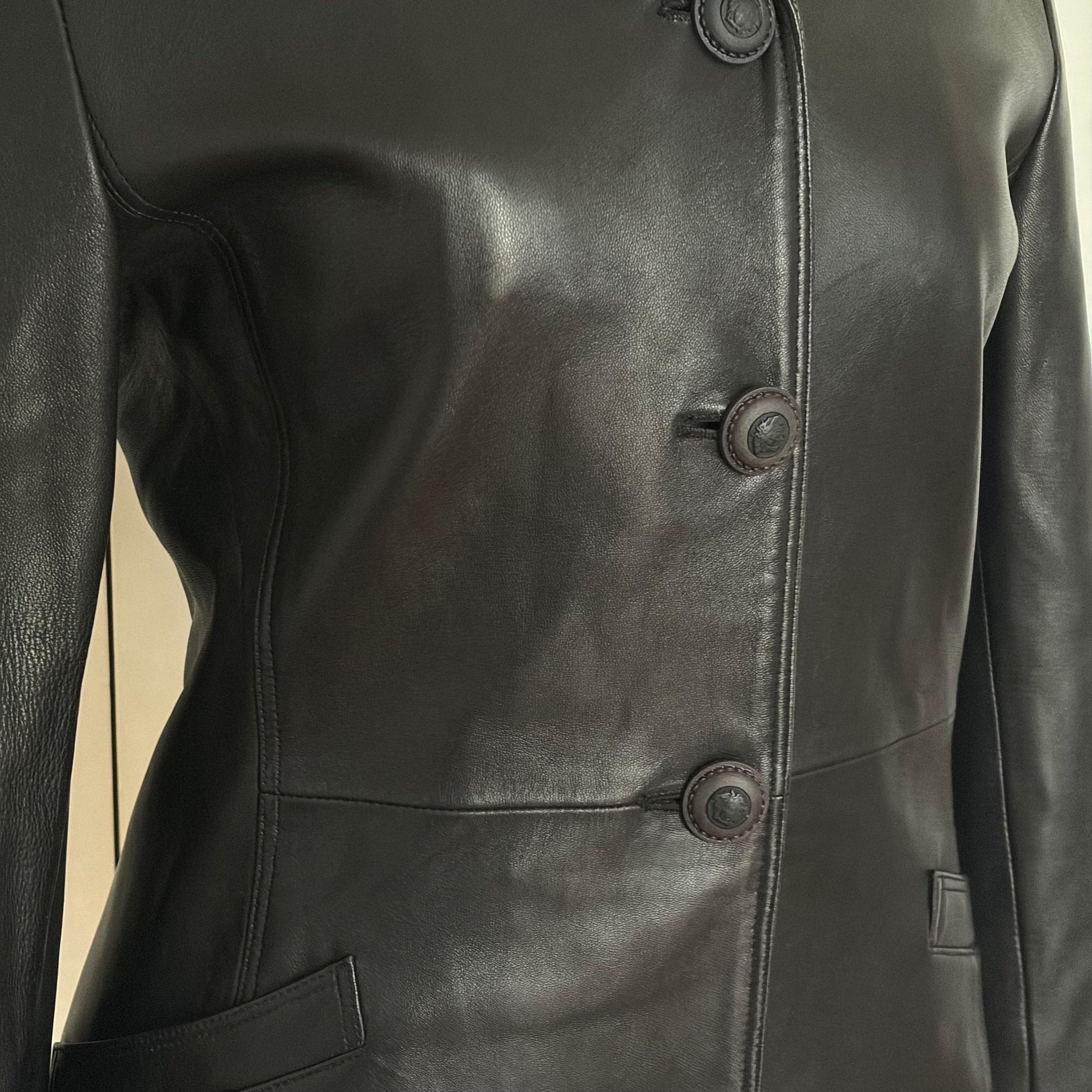 Gianni Versace 90s Lambskin Leather Coat