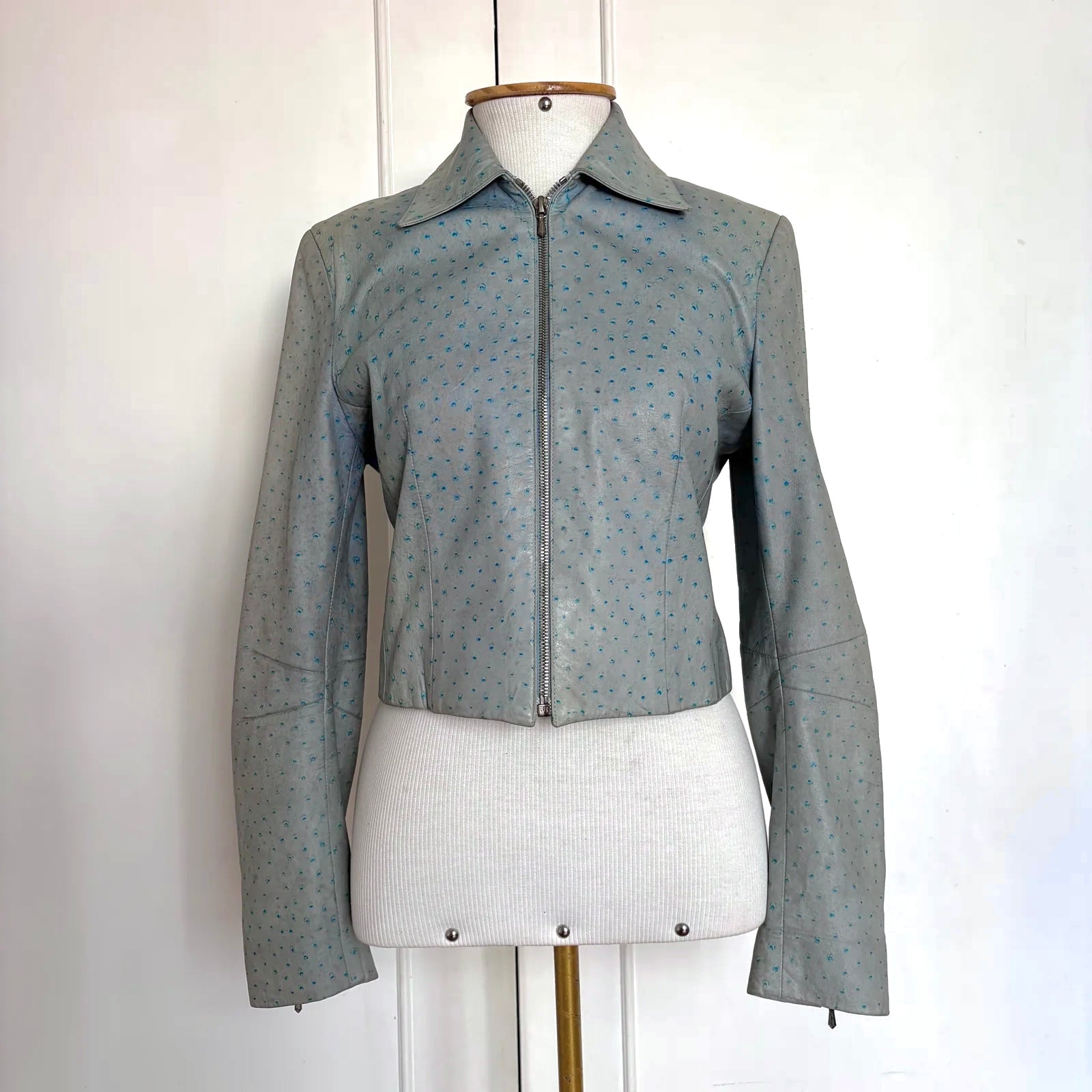 Christian Dior by John Galliano F/W 2000 Baby Blue Leather Jacket