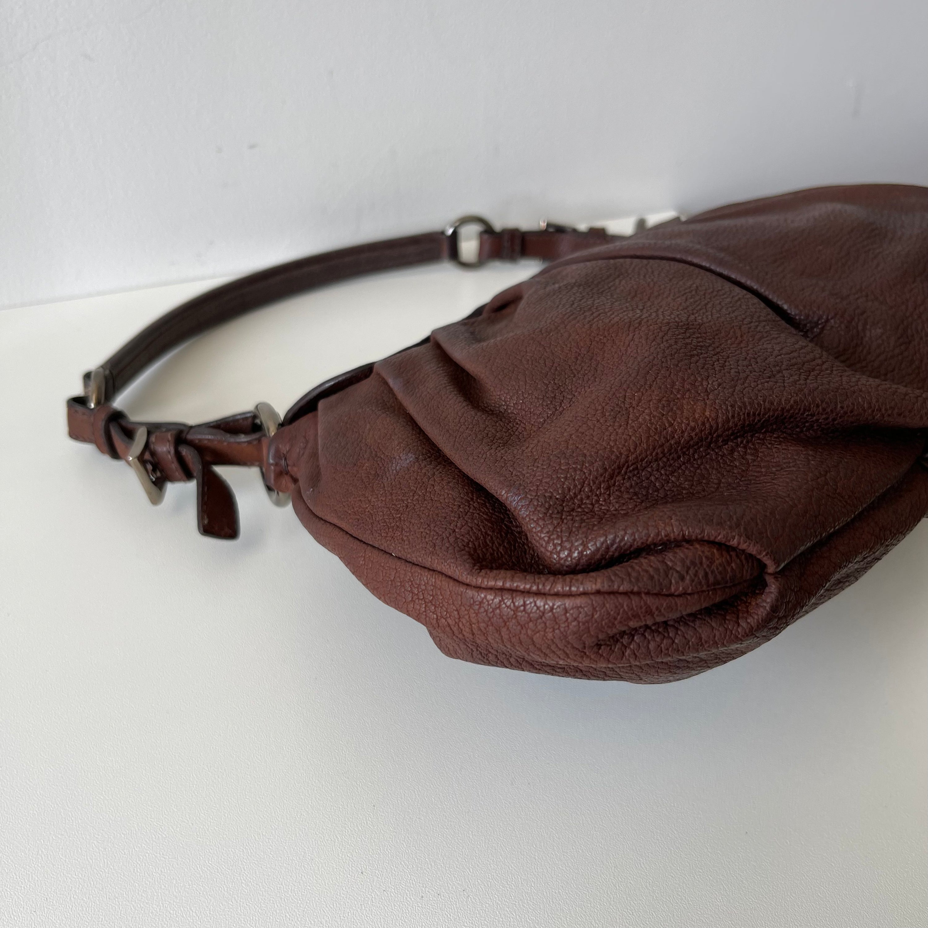 Prada Brown Leather Shoulder Bag