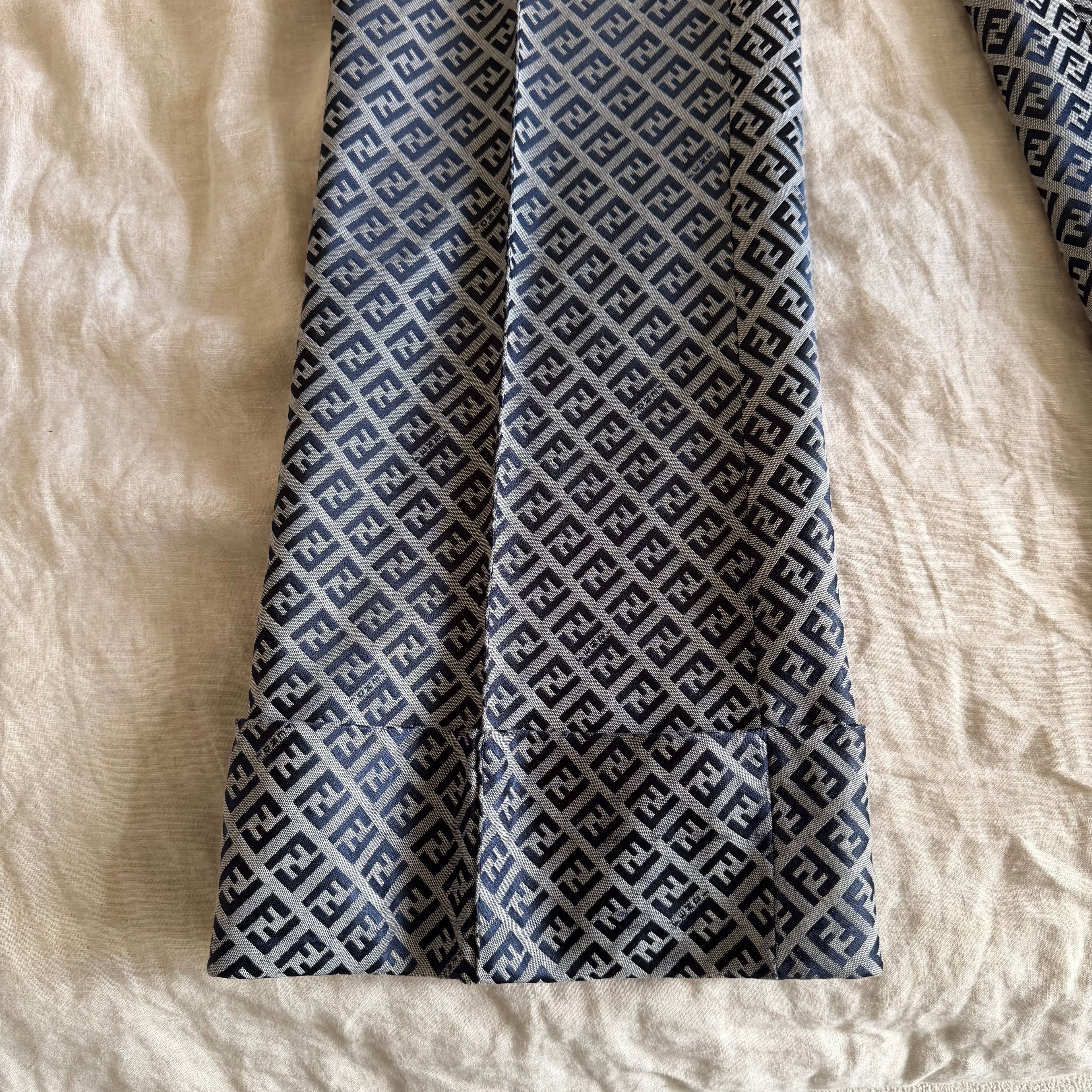 Fendi Blue Monogram Zucchino Pants