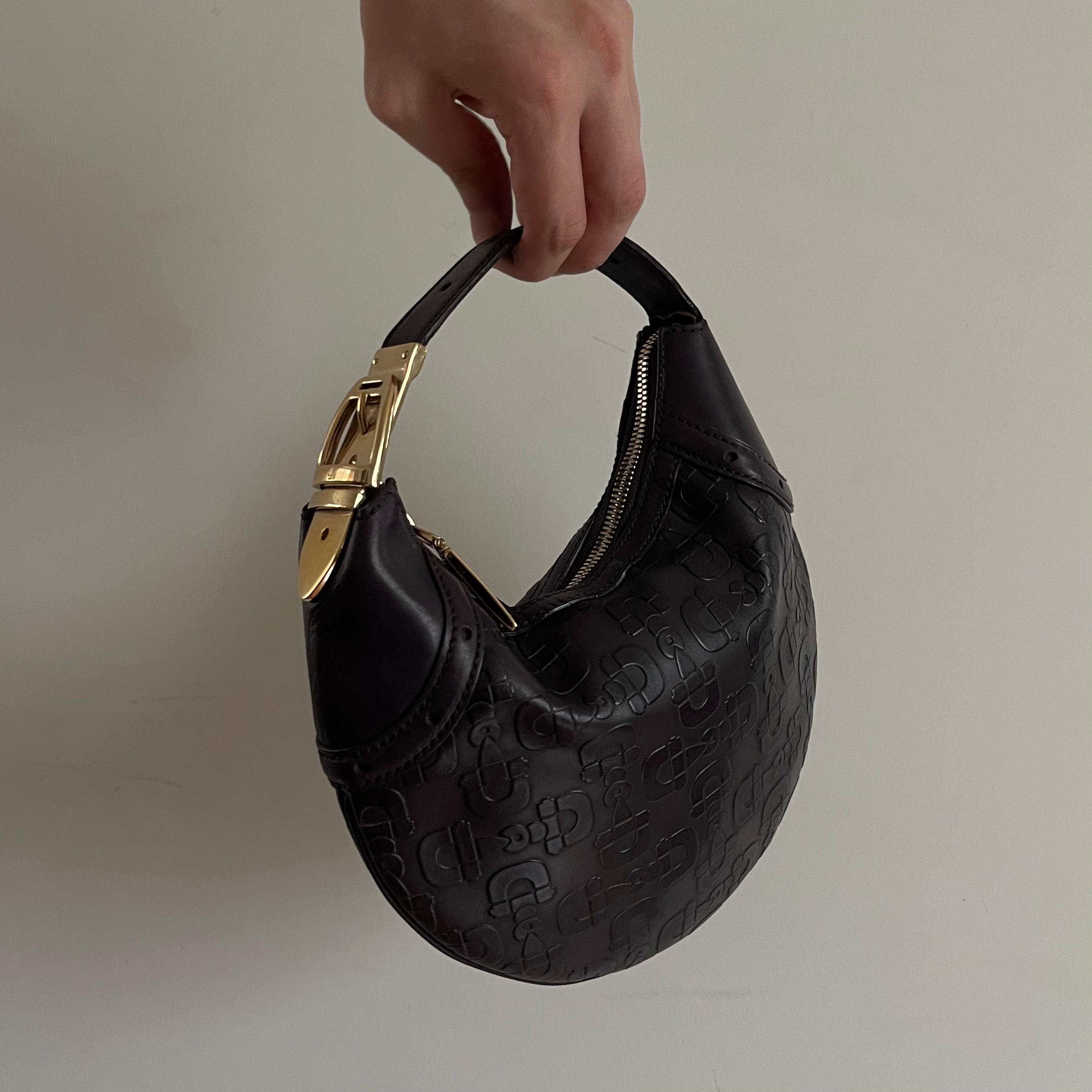 Gucci Horsebit Mini Glam Hobo Purple Leather Bag