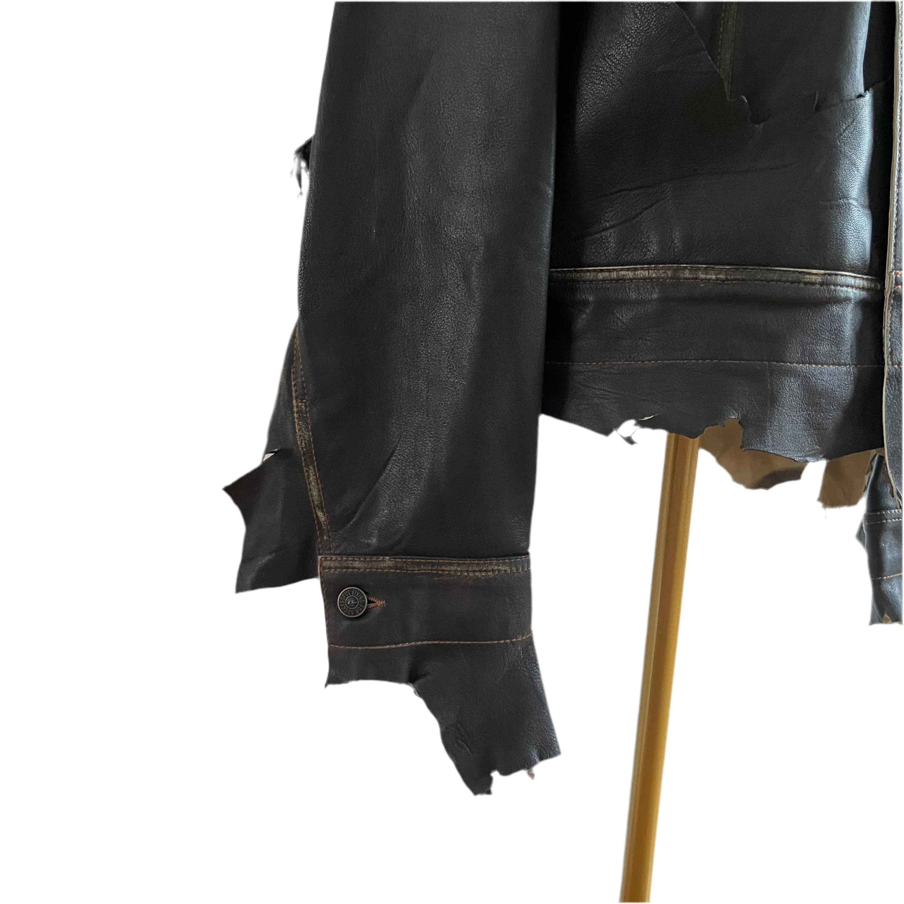 Diesel Distressed Leather Biker Jacket