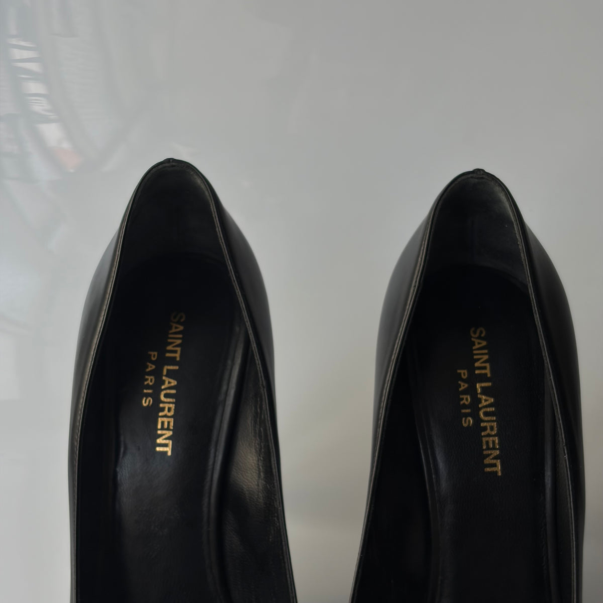 Saint Laurent Paris Zoe Black Leather Heels