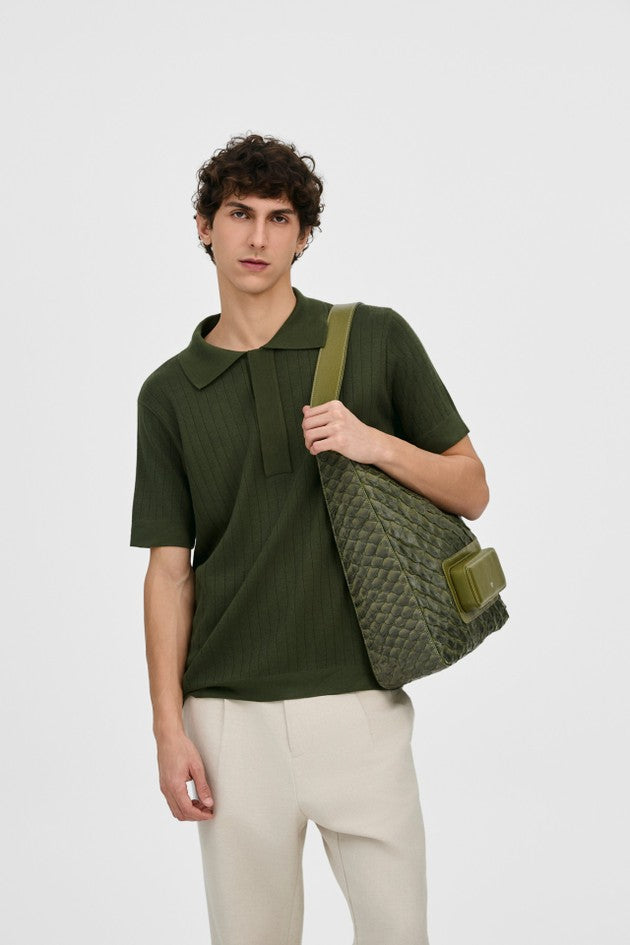 Misci Polo Tricot Canelada Verde Militar