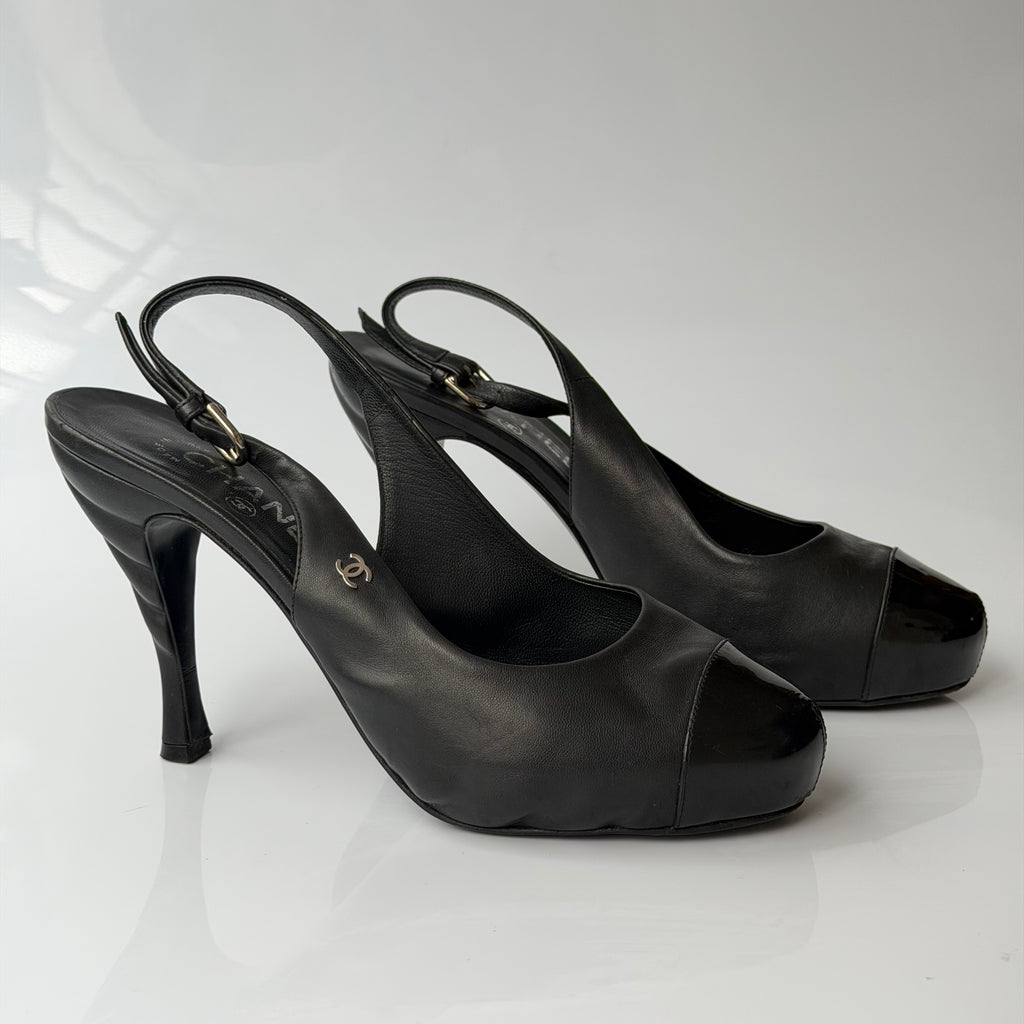 Chanel Leather Slingback Pumps