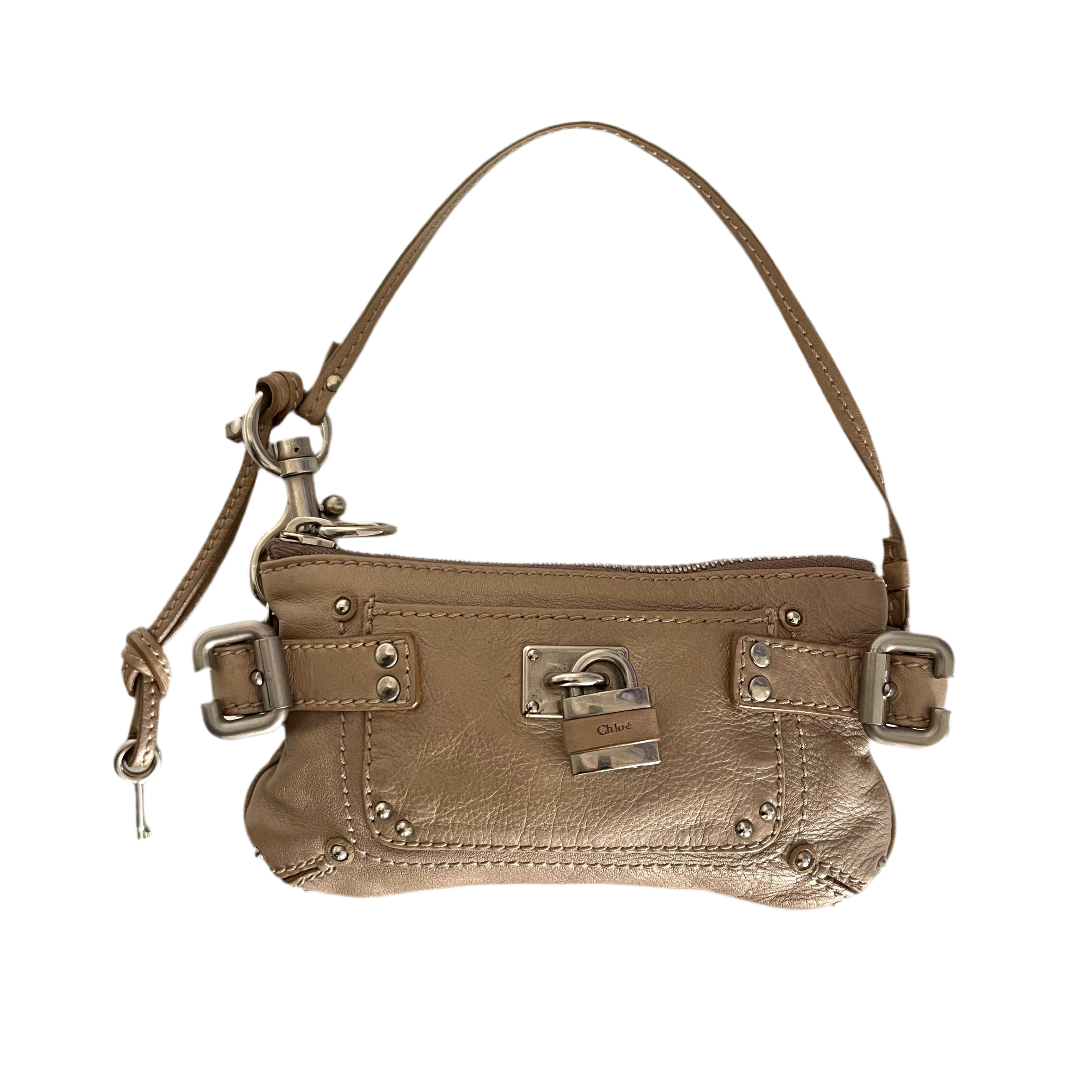 Chloé Mini Paddington Metallic Leather Shoulder Bag