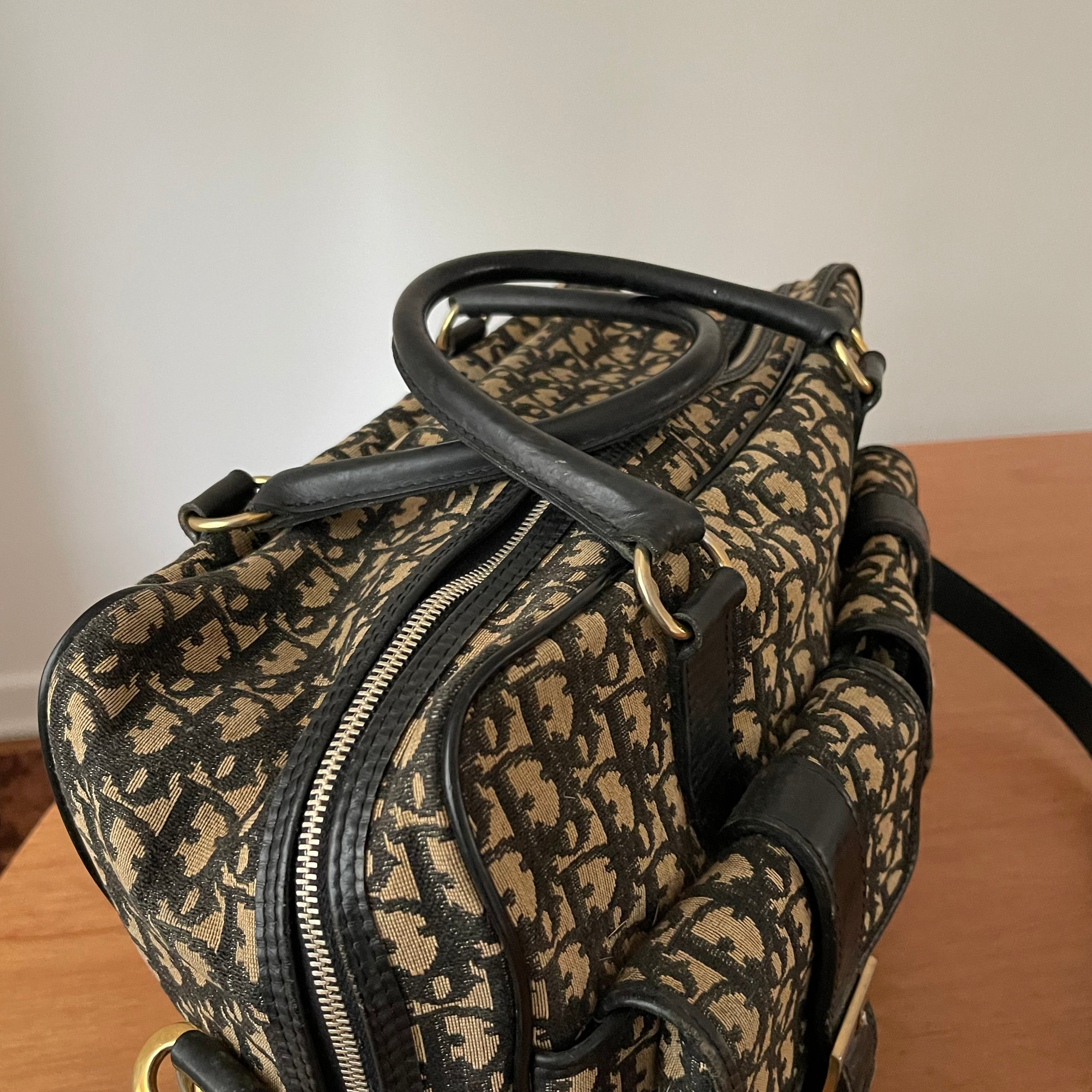 Christian Dior 80s 48H Sac Monogram Vintage Luggage Bag