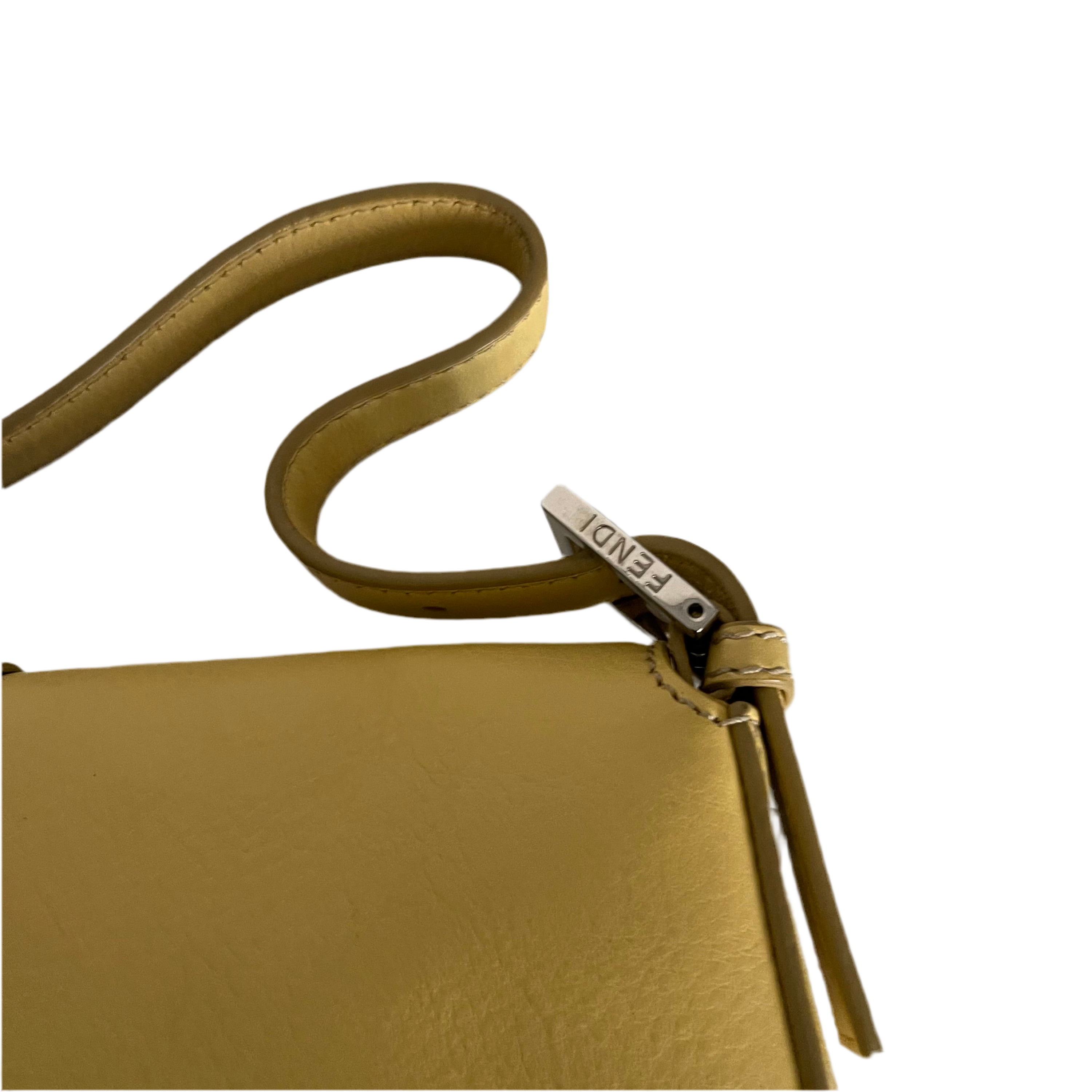 Fendi Yellow Crystal Embellished Baguette
