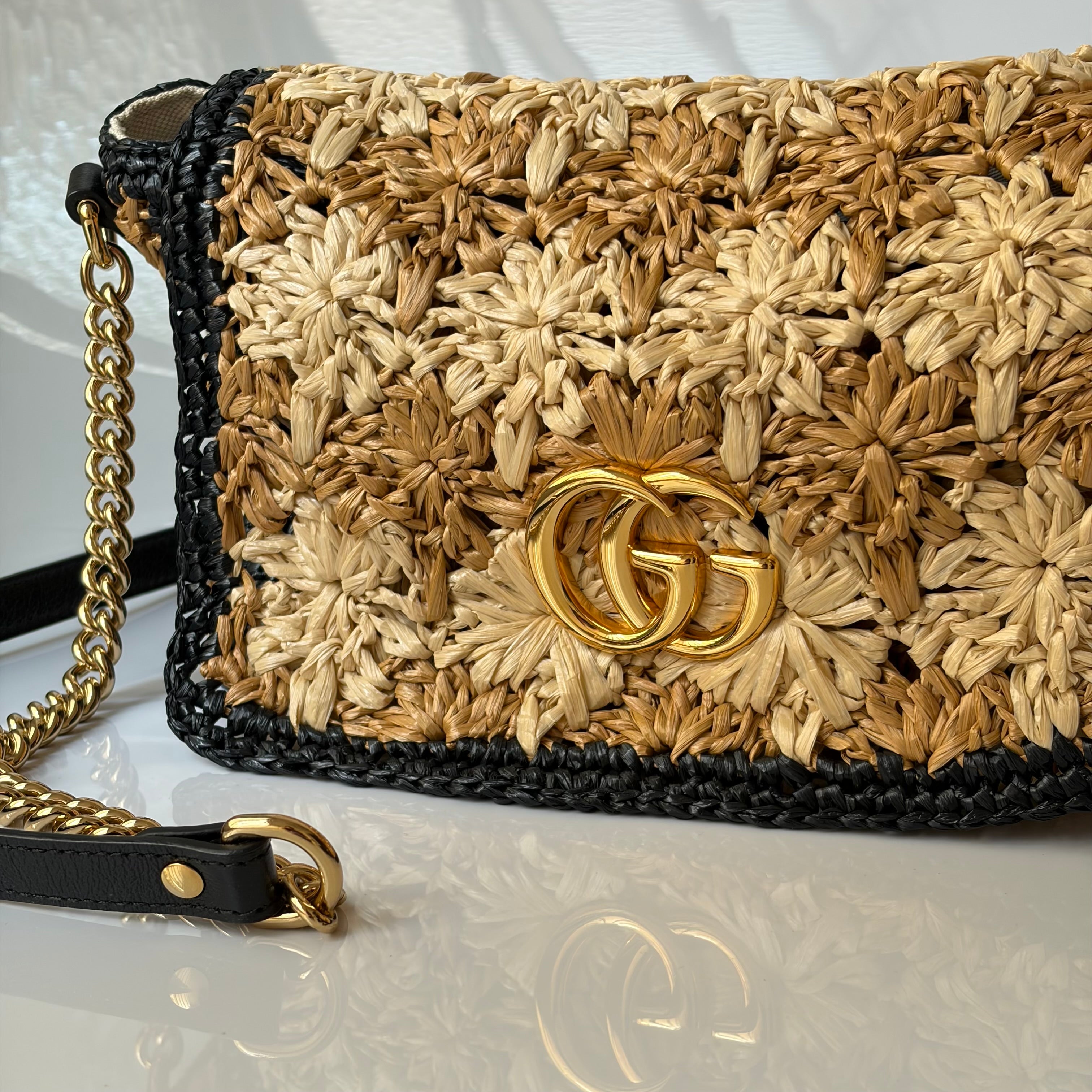 Gucci Marmont Raffia Bag