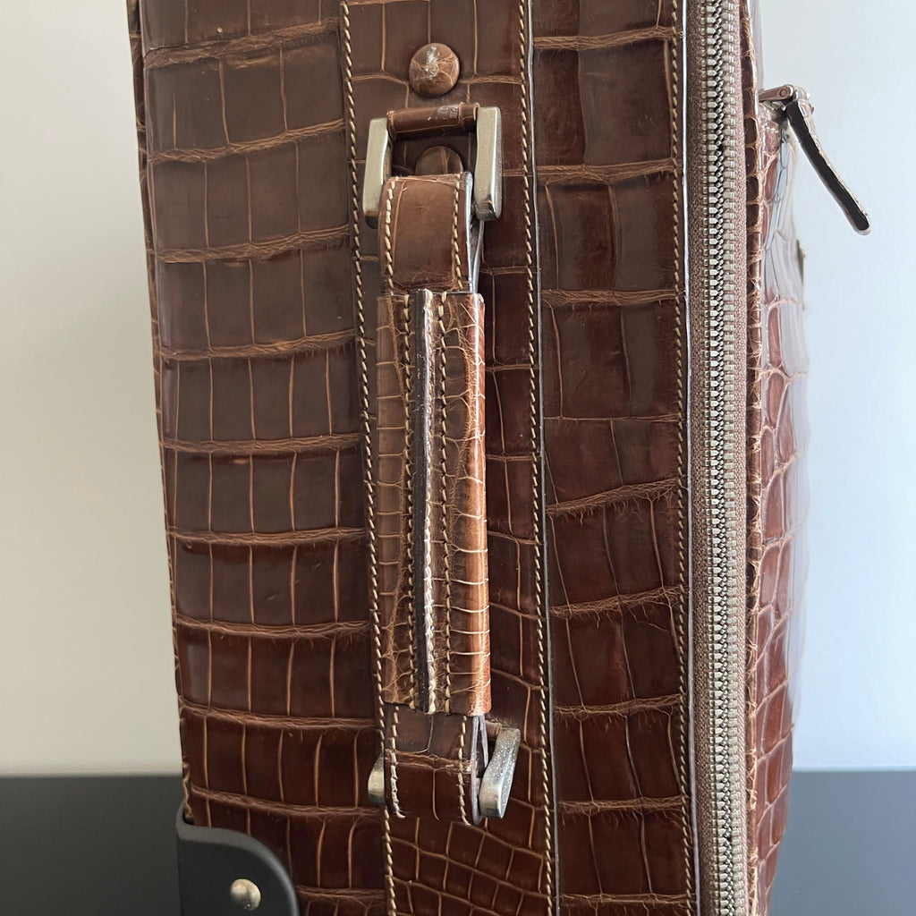 Prada Crocodile Leather Trolley Travel Bag