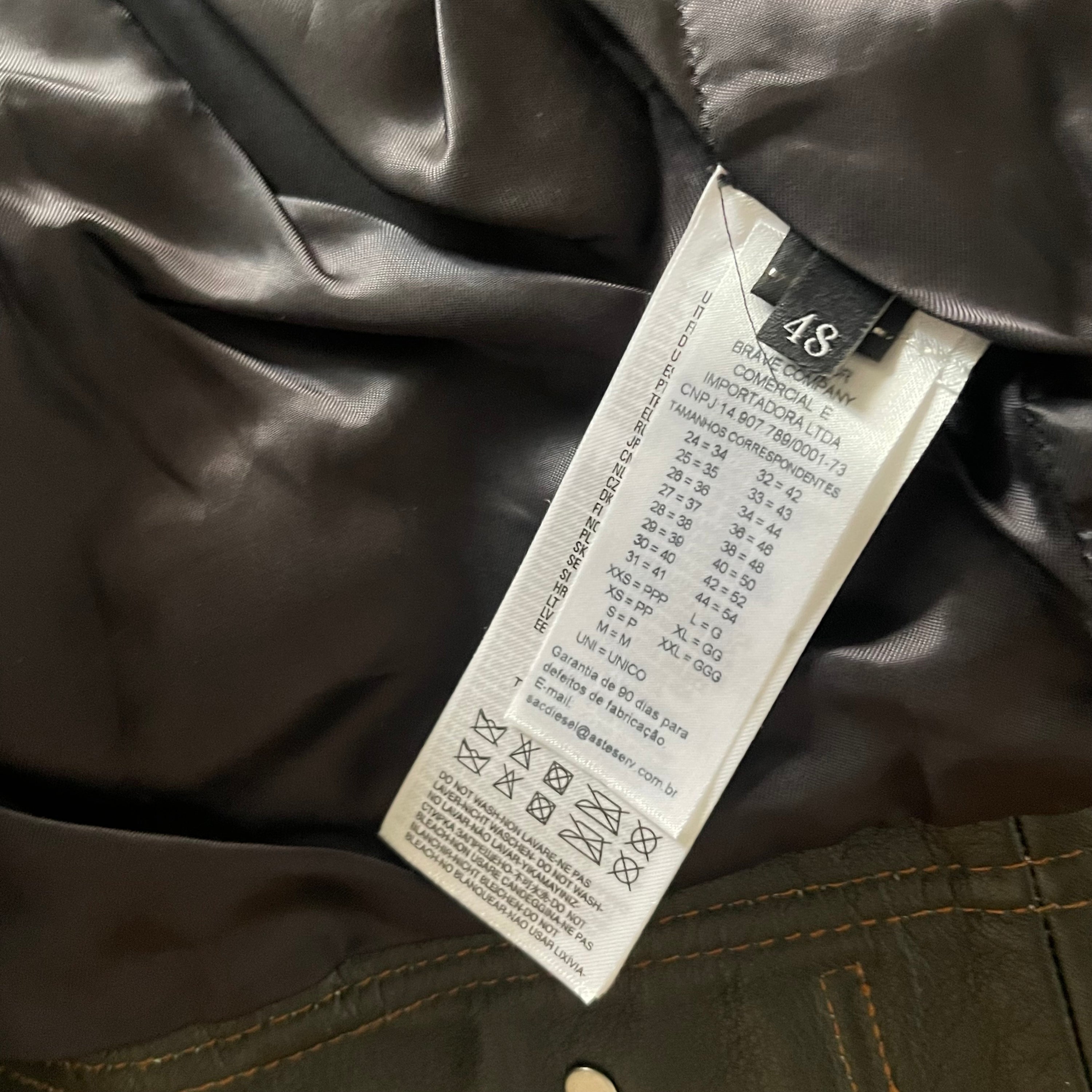 Diesel Distressed Leather Biker Jacket