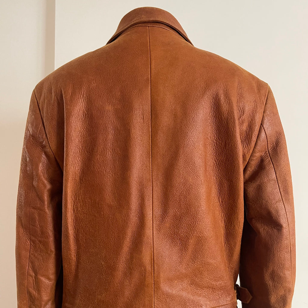 Dolce & Gabbana Double Breasted Calf Leather Coat