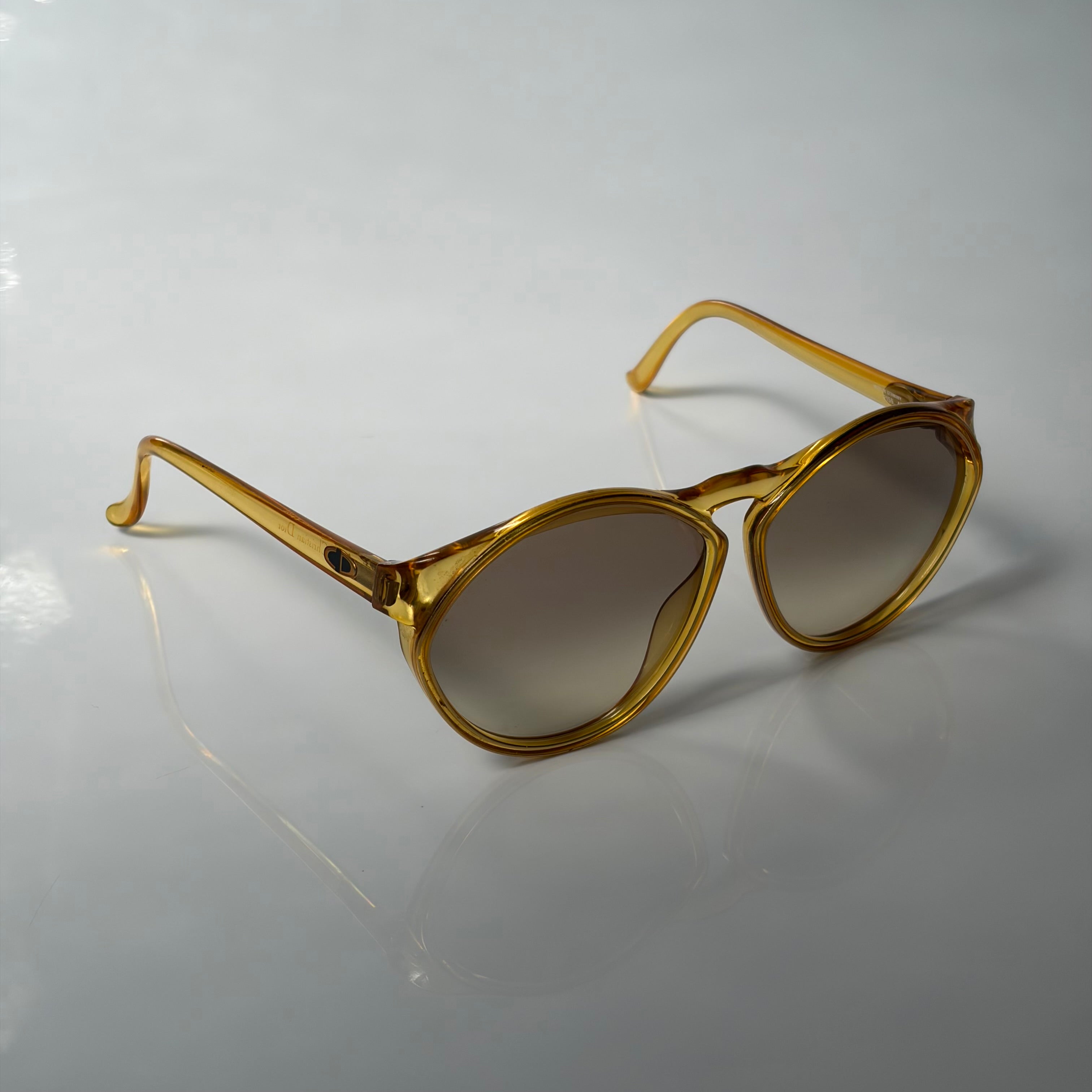 Christian Dior 1980's Sunglasses Honey Yellow Gradient Brown