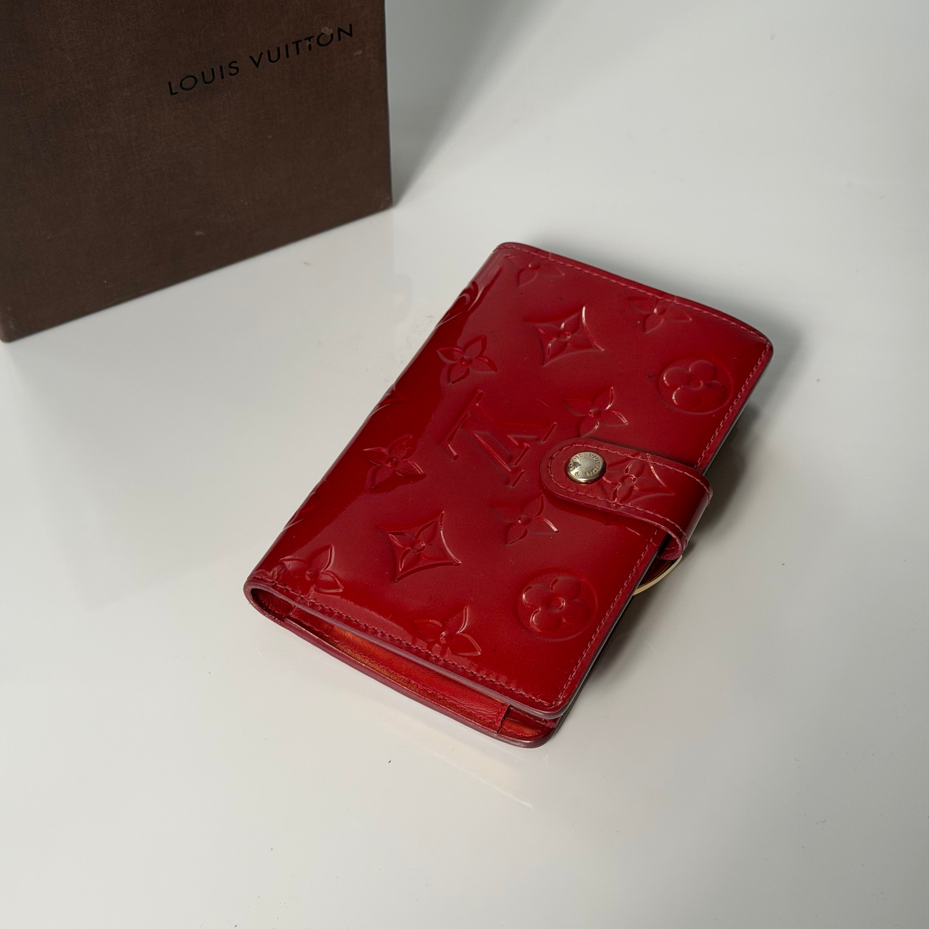 Louis Vuitton Red Vernis Monogram Wallet
