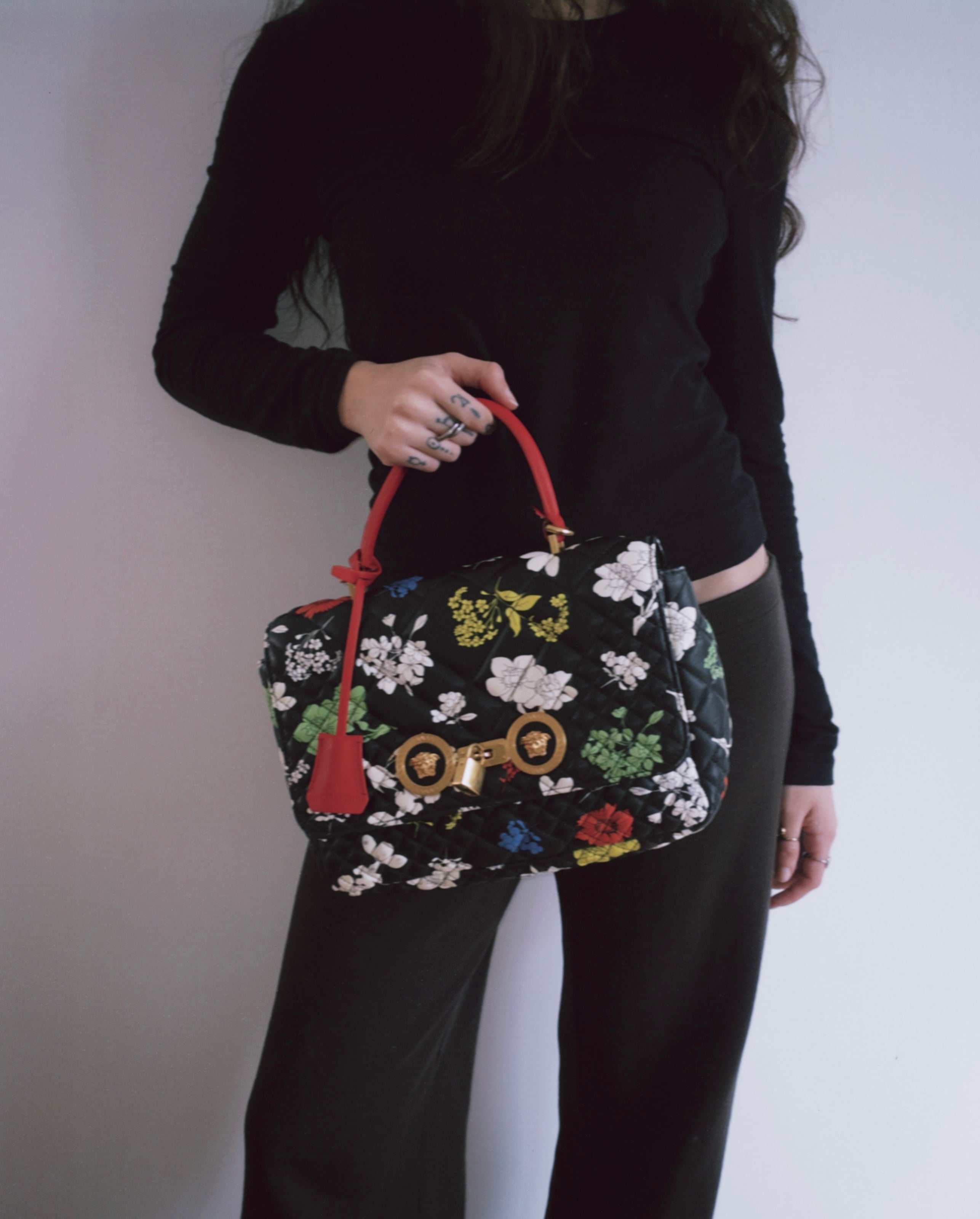 Versace S/S 2019 Napa Print Bouquet Quilted Icon Bag