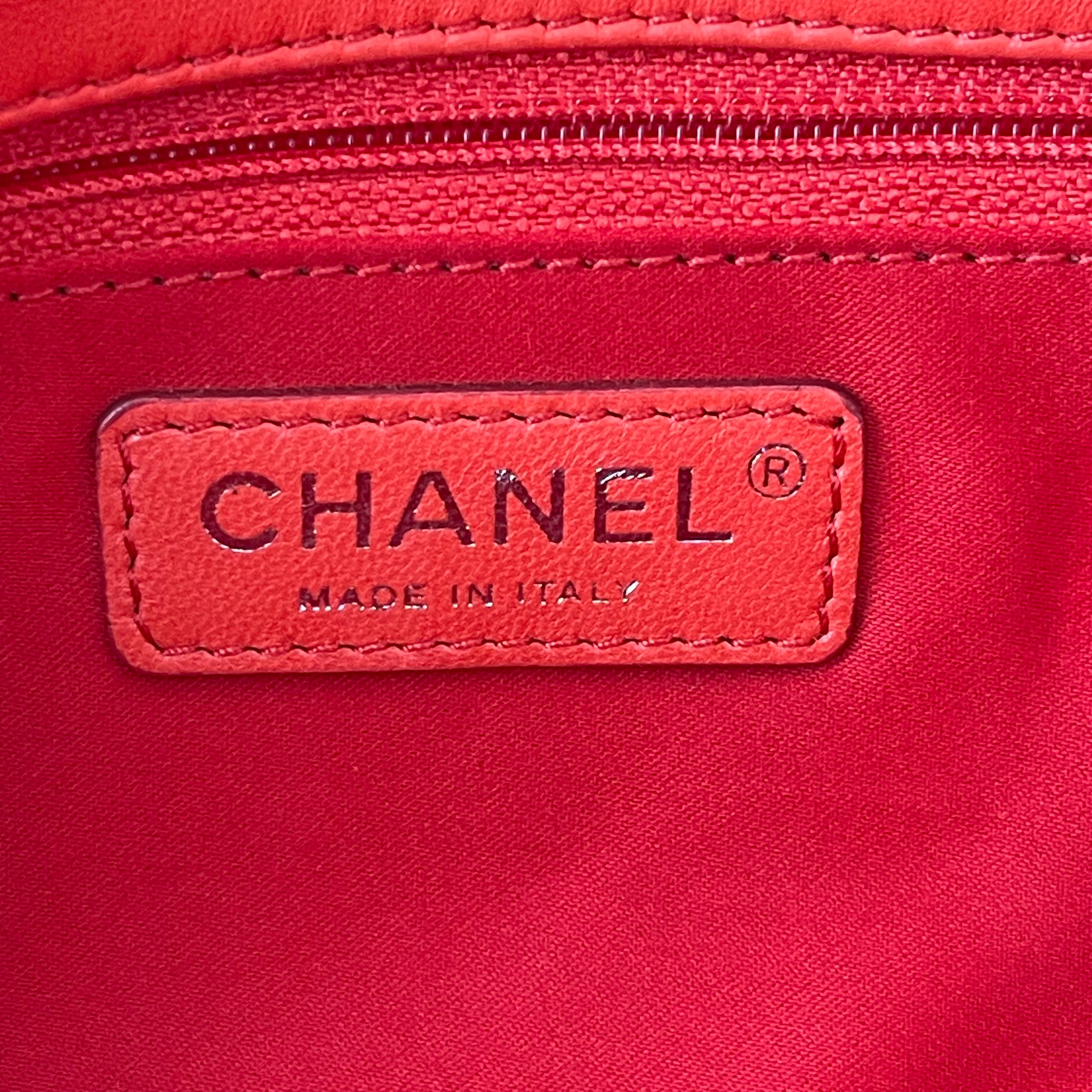 Chanel Wild Stitch Flap Red Lambskin Shoulder Bag
