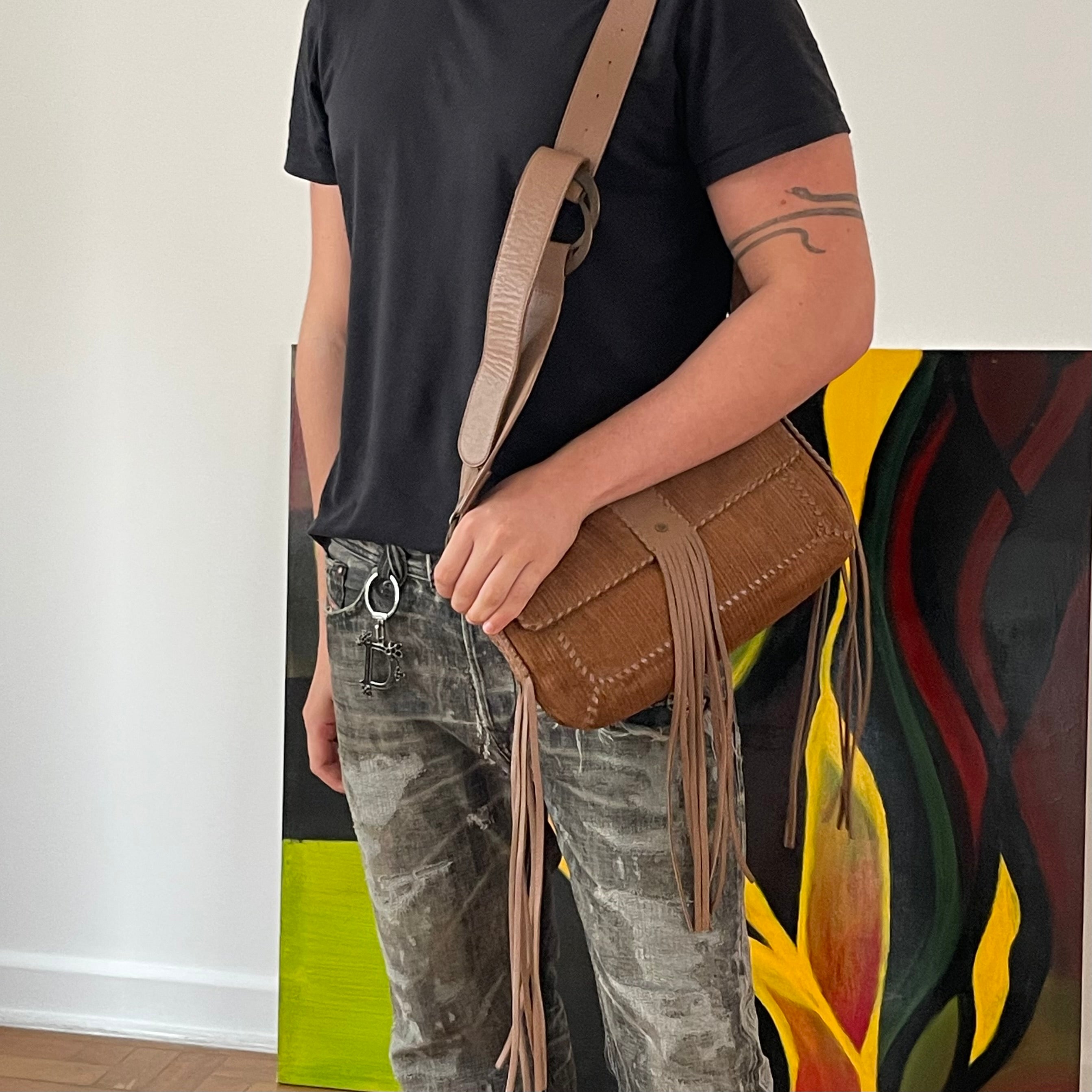 Givenchy Fringe Suede Crossbody Bag