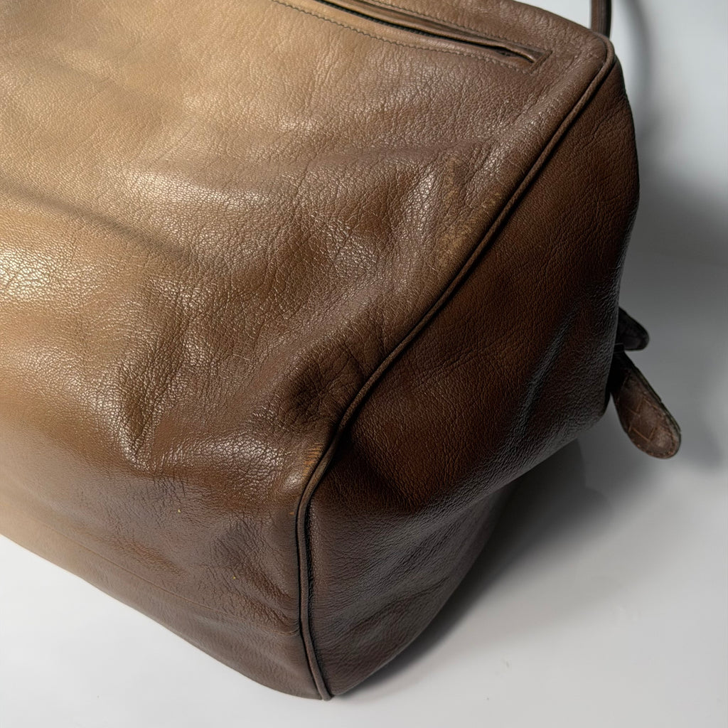 Bottega Veneta Brown Ombre Leather Brera Bowler Bag