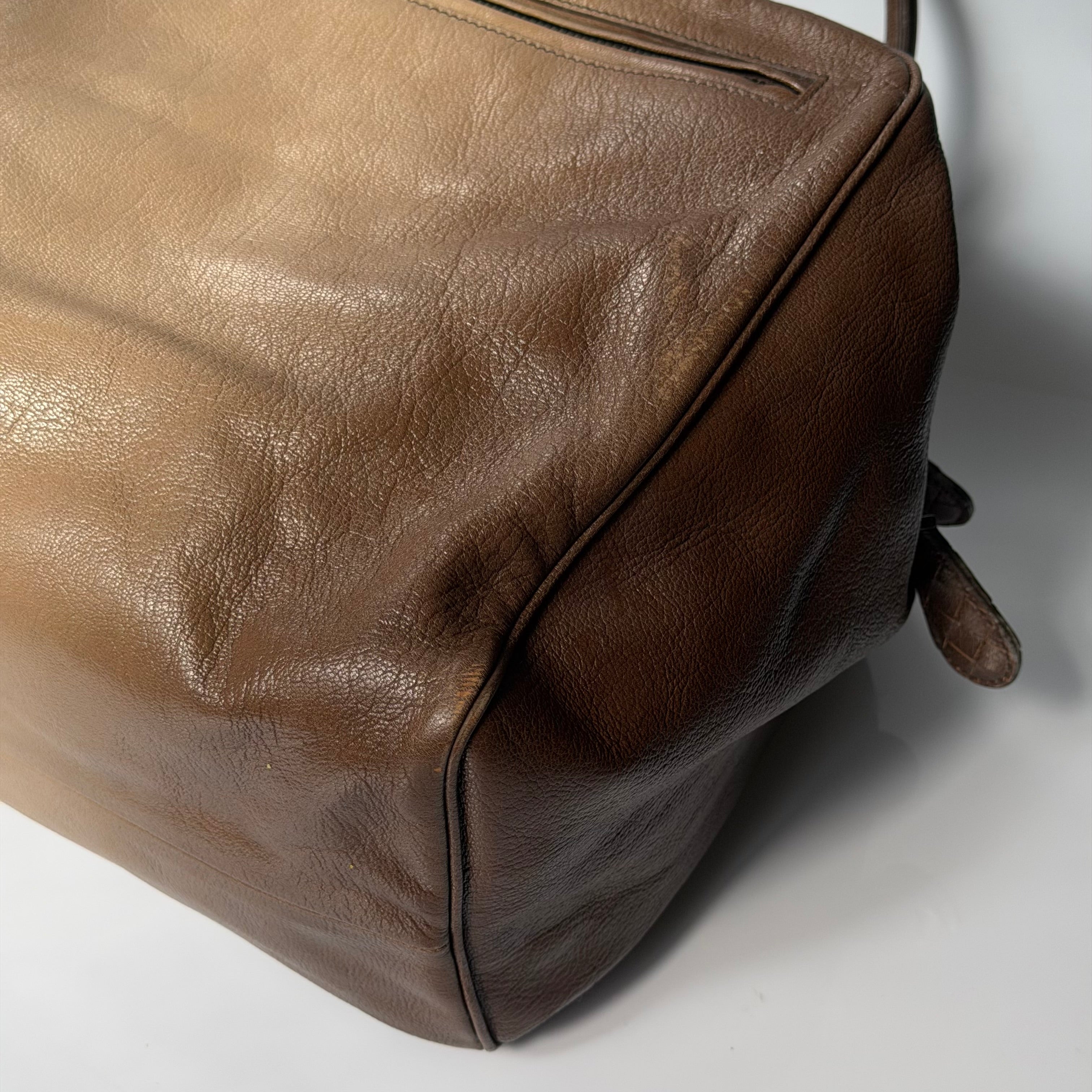 Bottega Veneta Brown Ombre Leather Brera Bowler Bag
