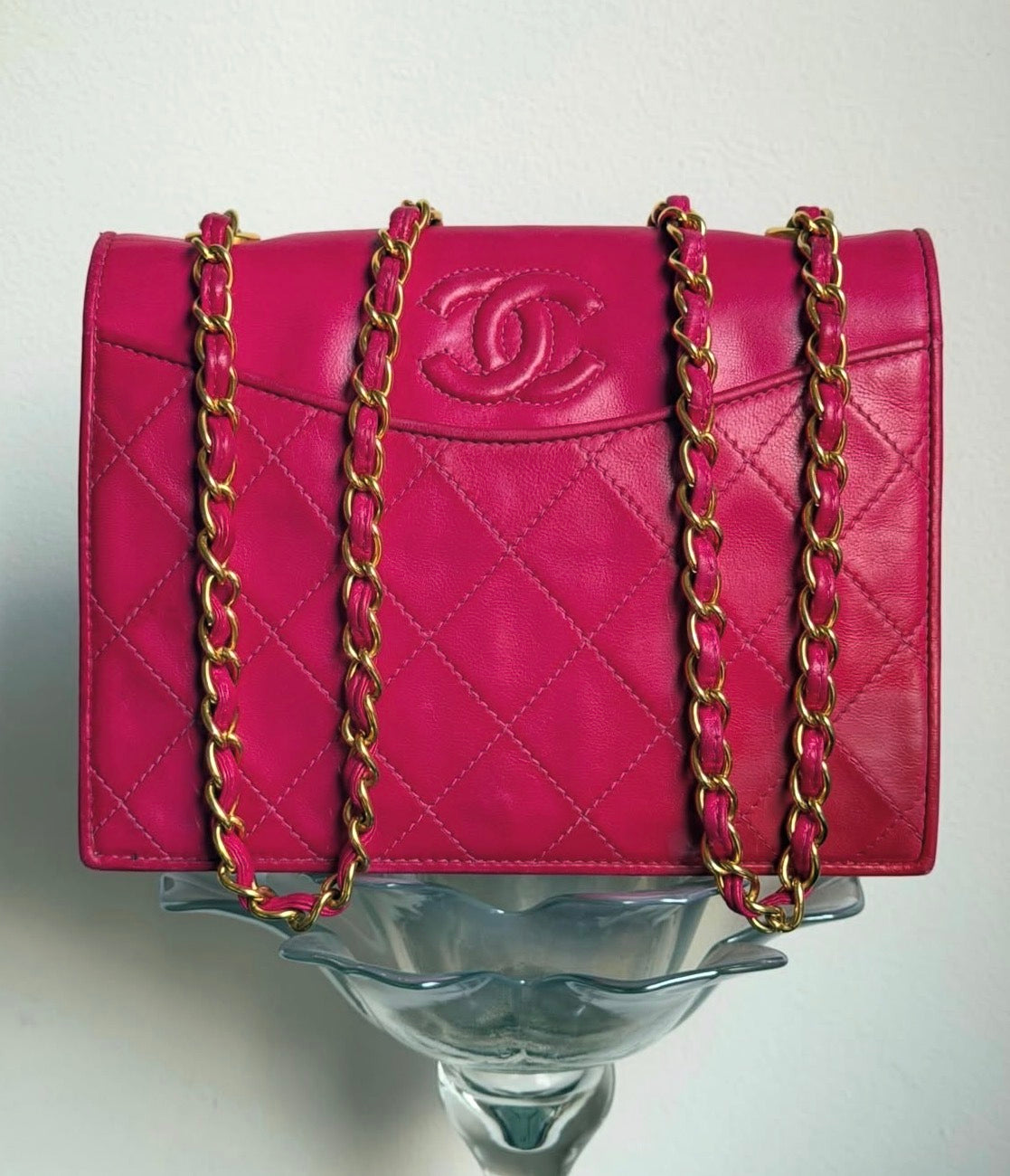 Chanel Pink Lambskin 1986-88 Vintage Flapbag