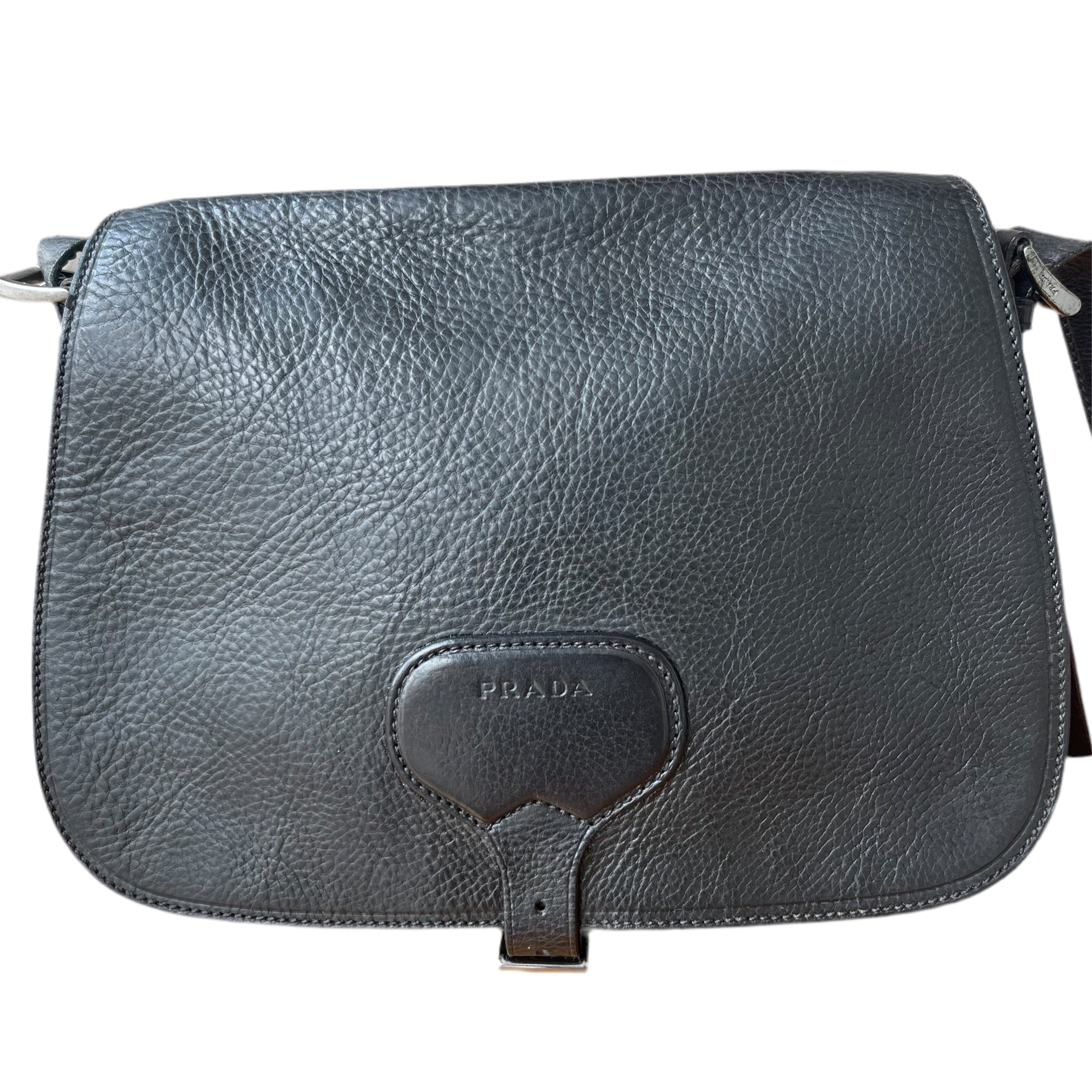 Prada Vintage Black Leather Crossbody Bag