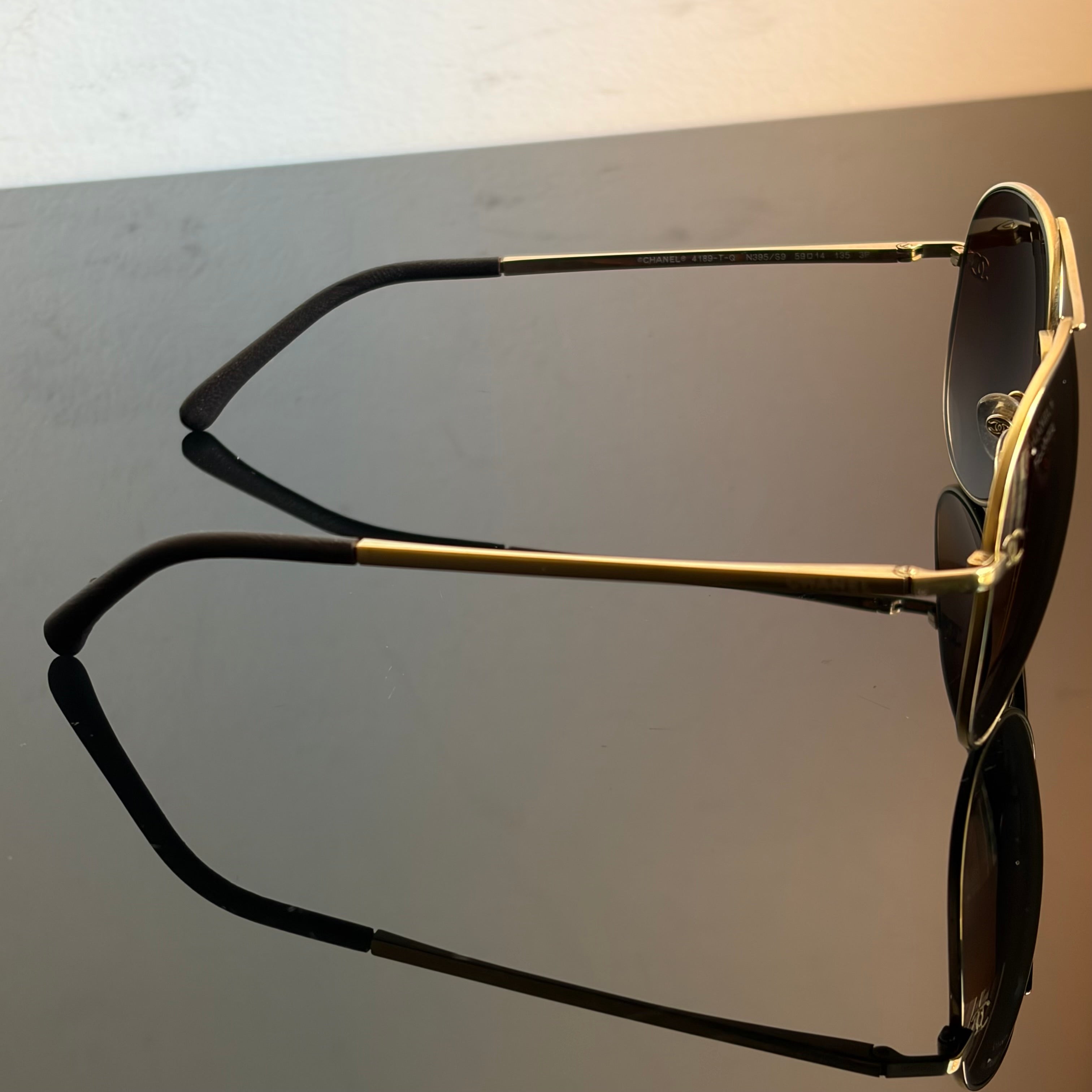 Chanel 4189 Aviator Golden CC Sunglasses