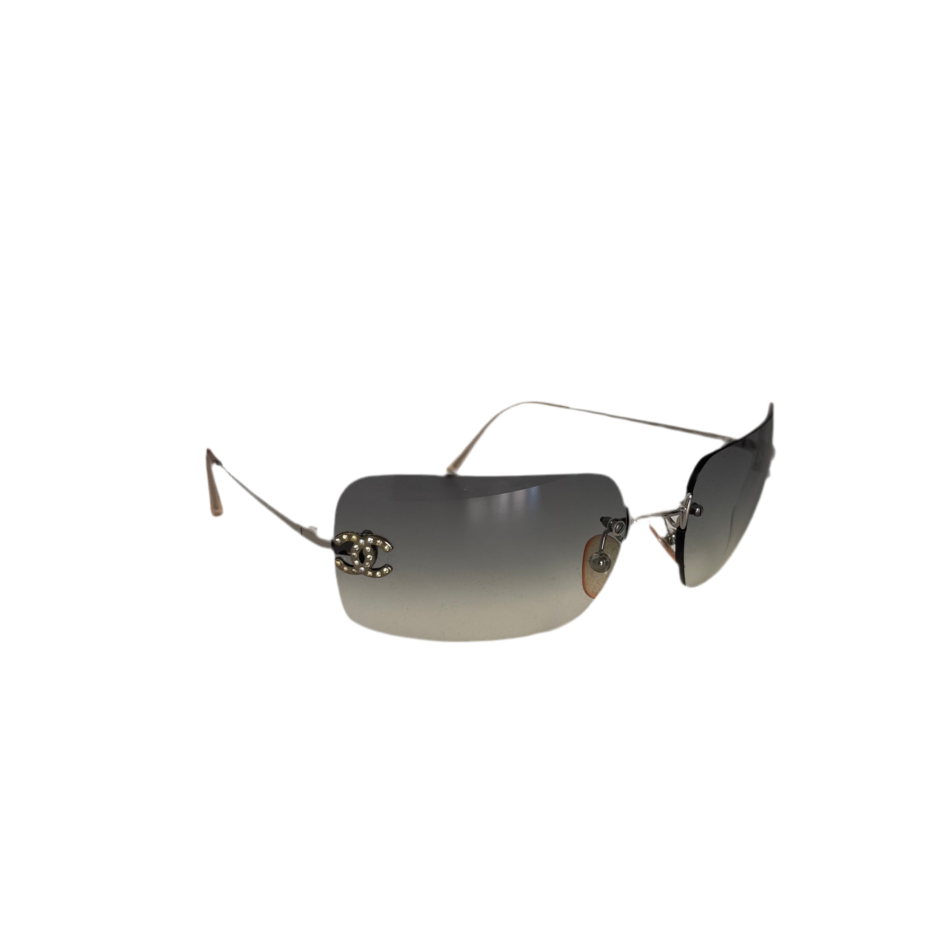 Chanel 4017-D Crystal Logo Sunglasses