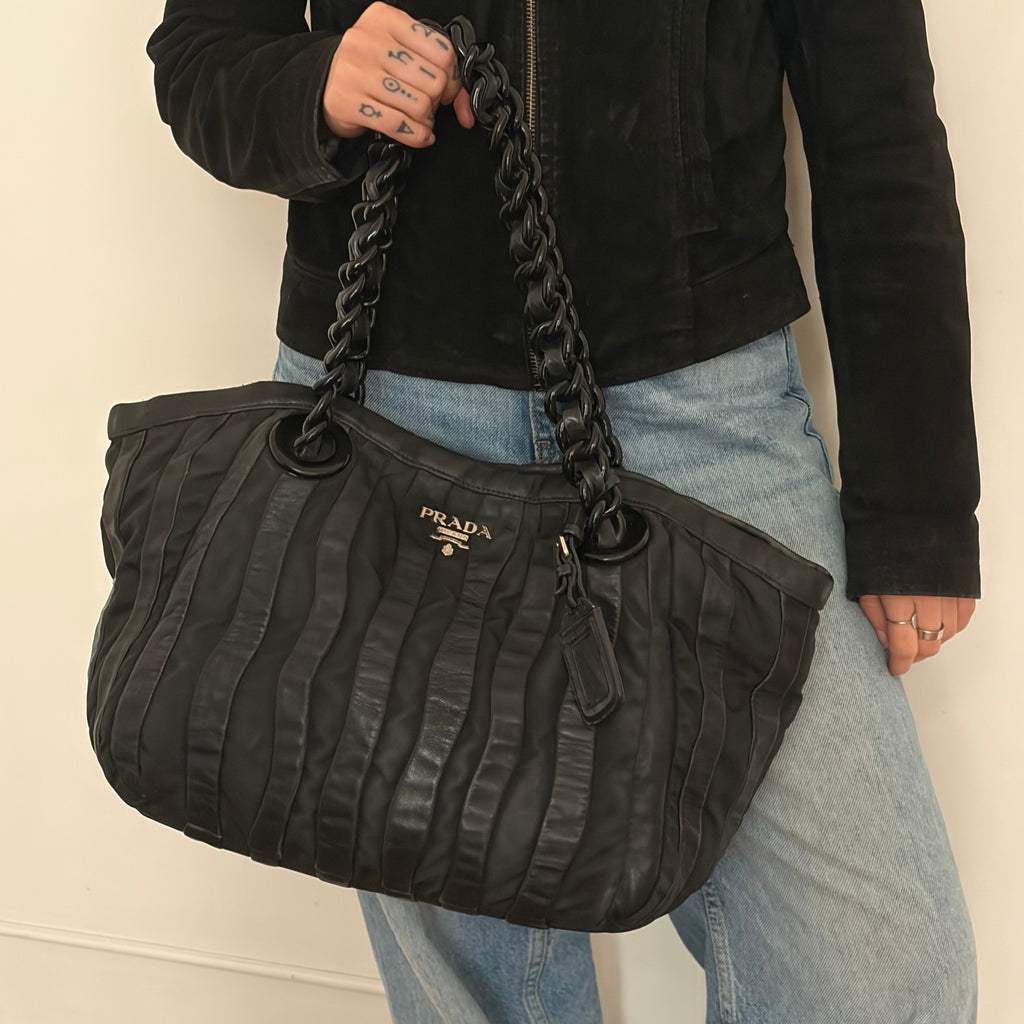 Prada Tessuto Waves Tote Bag