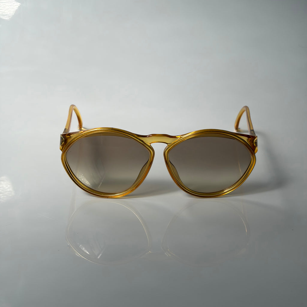 Christian Dior 1980's Sunglasses Honey Yellow Gradient Brown