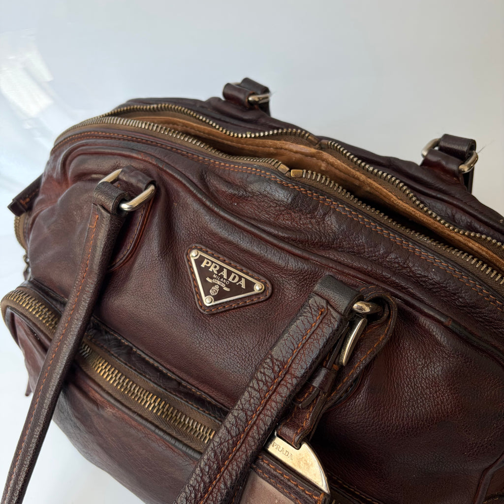 Prada Washed Bauletto Bag