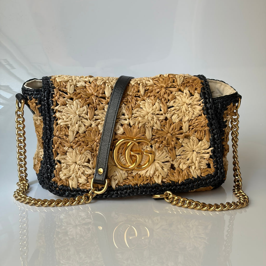 Gucci Marmont Raffia Bag