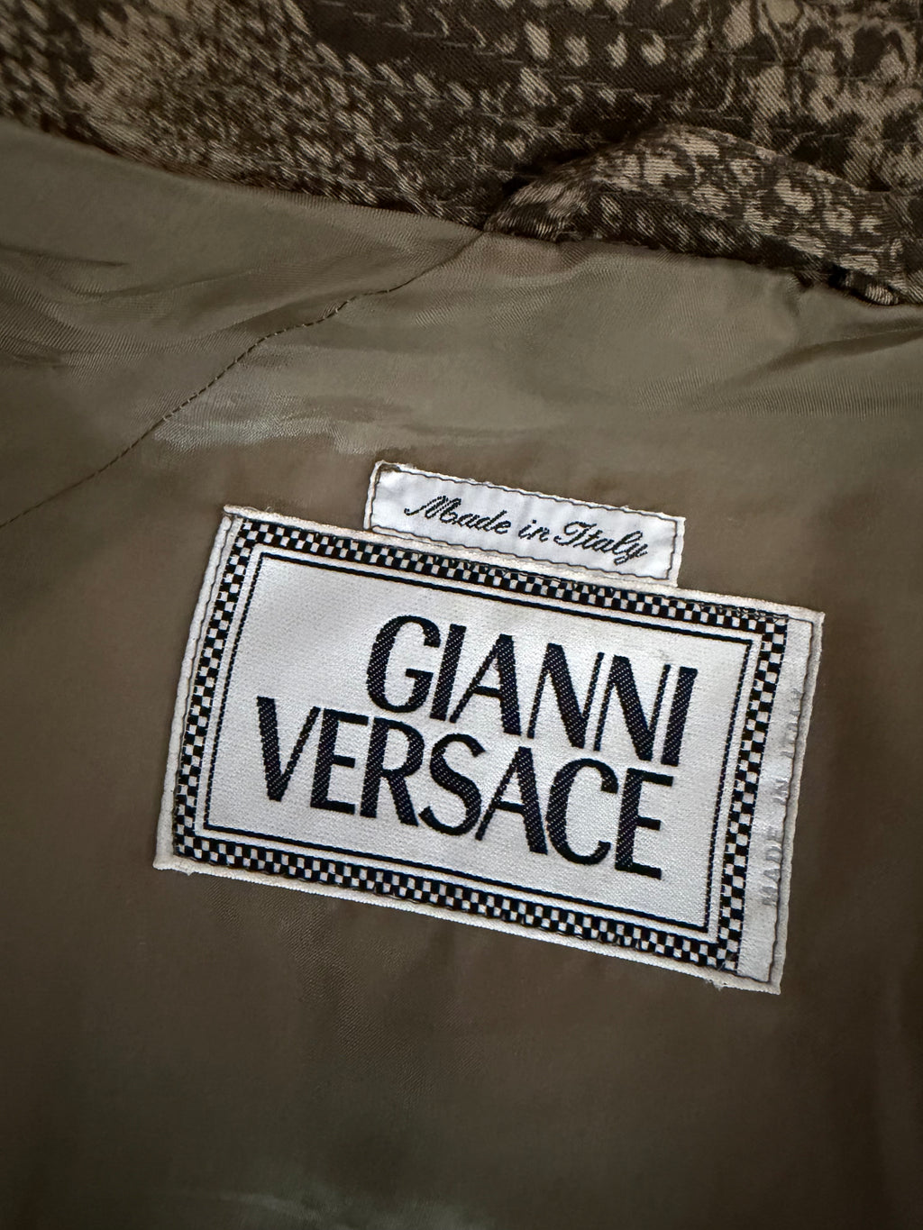 Gianni Versace 90s Brown Snakeskin-pattern Coat