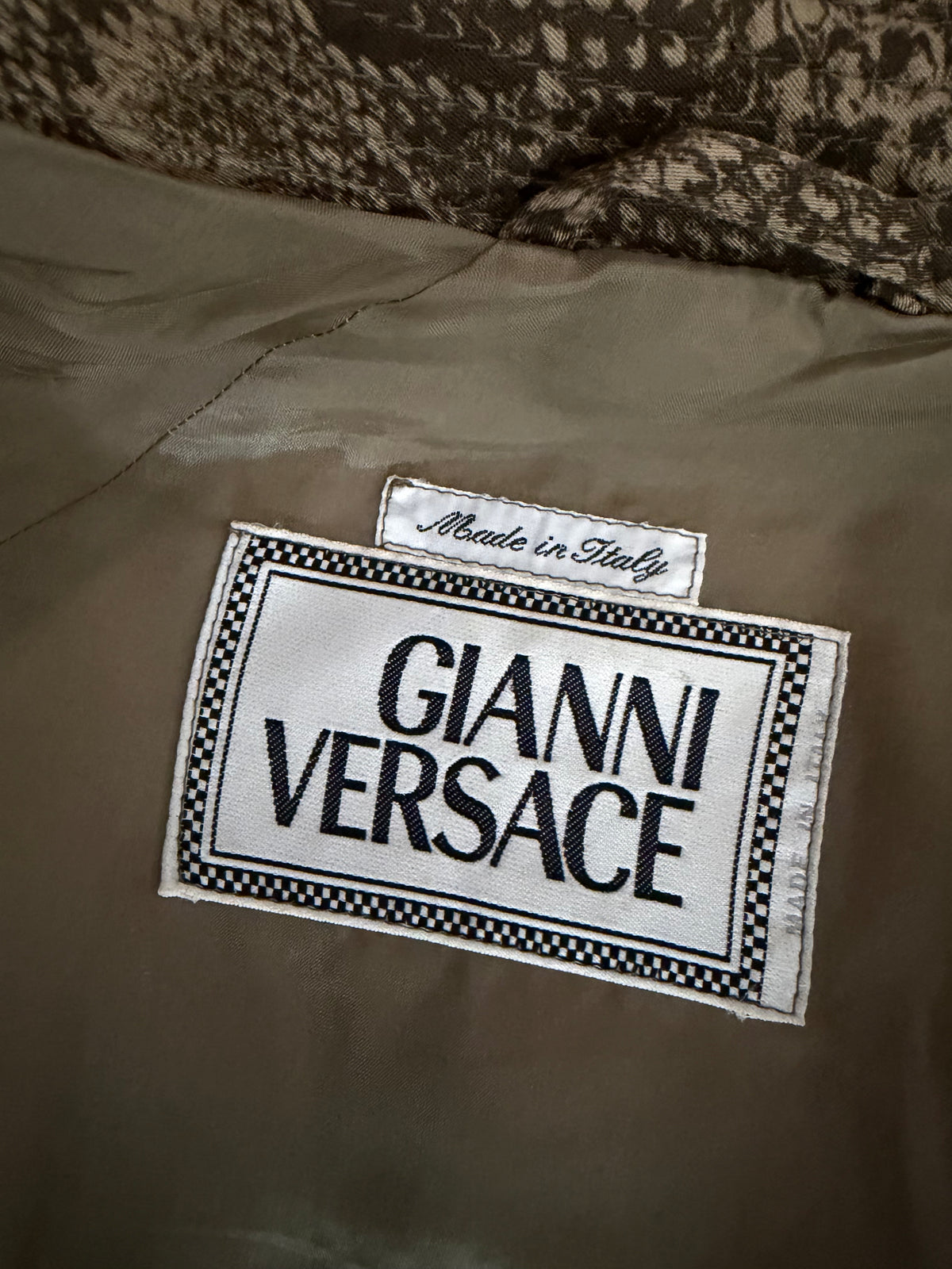 Gianni Versace 90s Brown Snakeskin-pattern Coat