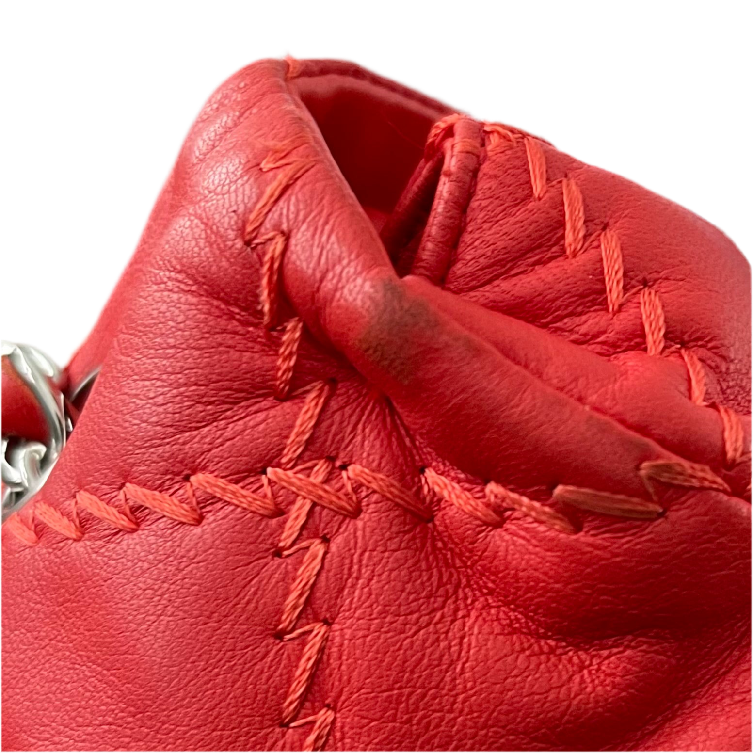 Chanel Wild Stitch Flap Red Lambskin Shoulder Bag