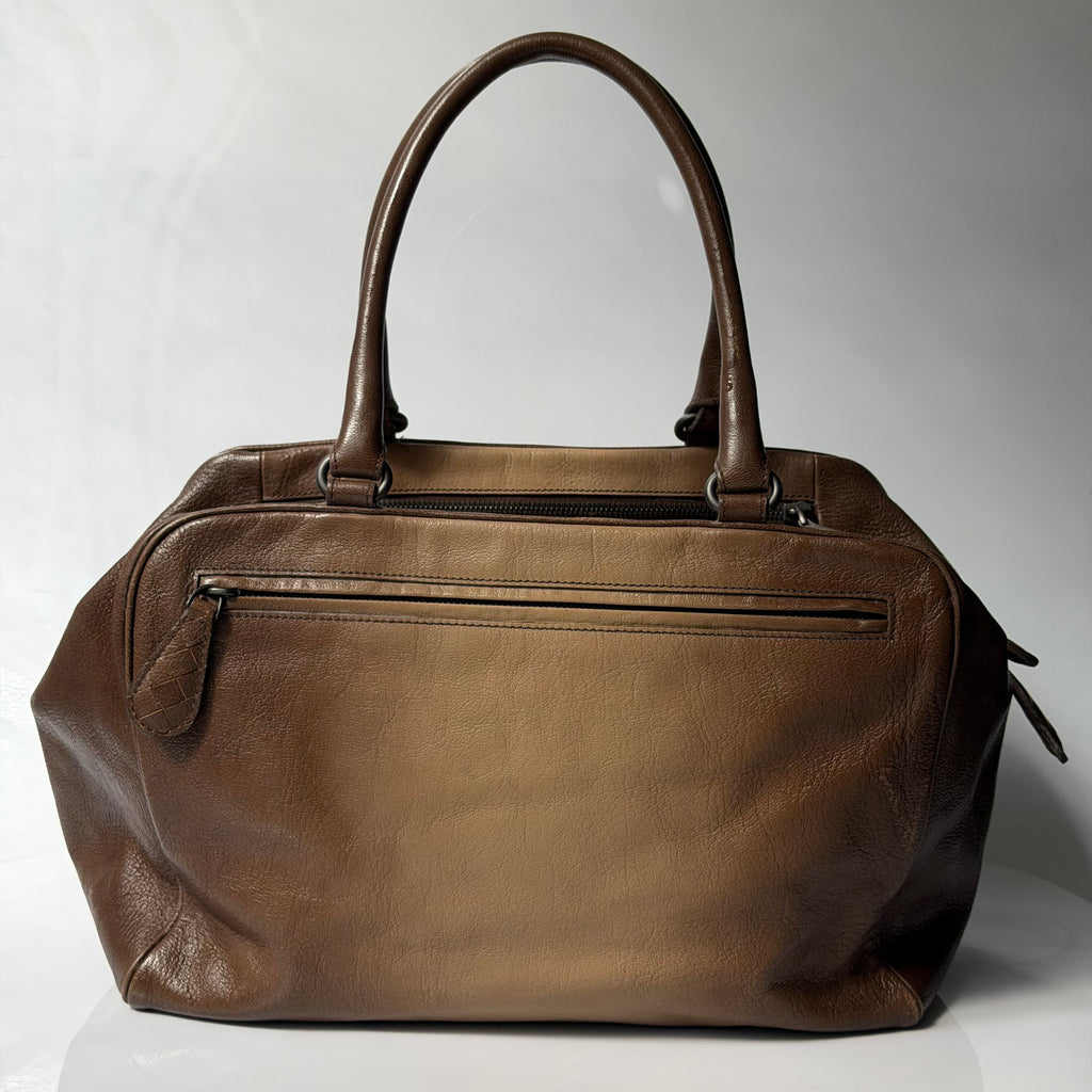 Bottega Veneta Brown Ombre Leather Brera Bowler Bag