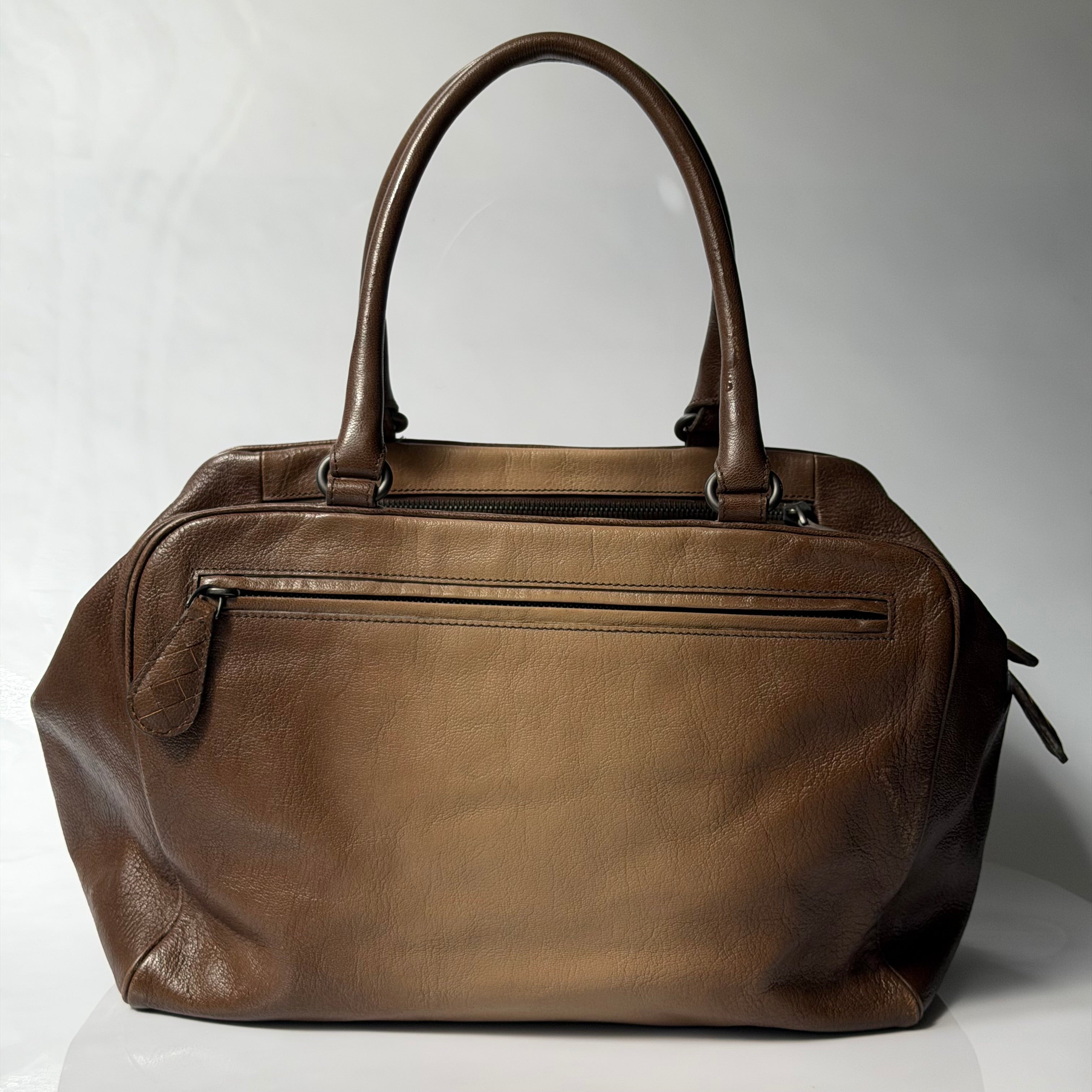 Bottega Veneta Brown Ombre Leather Brera Bowler Bag