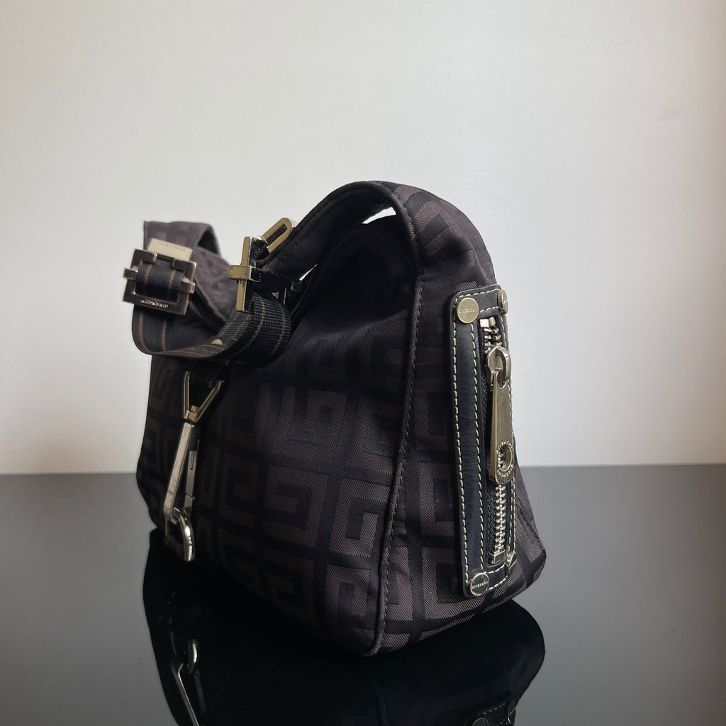 Givenchy Vintage Dark Brown Logo Hobo Bag
