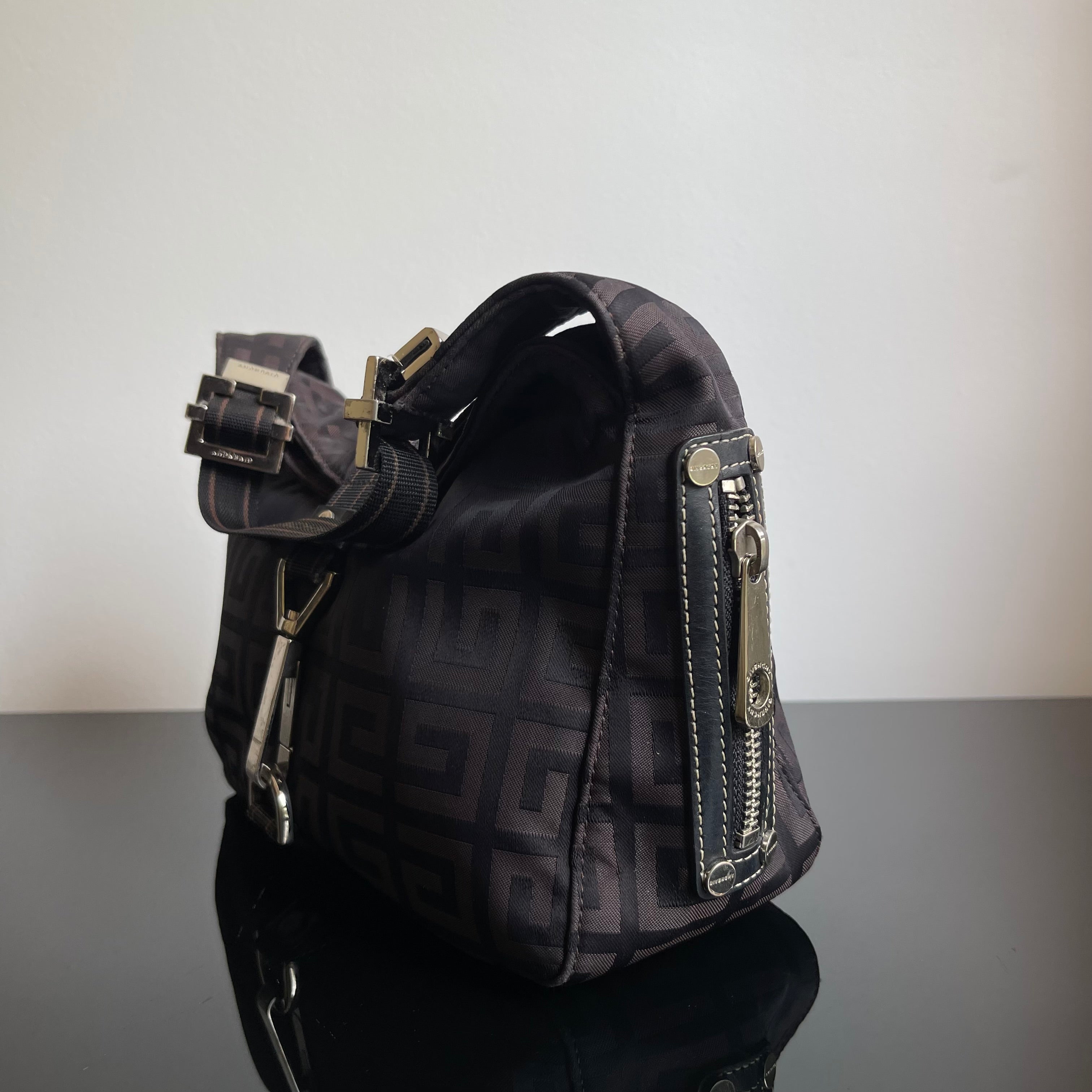 Givenchy Vintage Dark Brown Logo Hobo Bag
