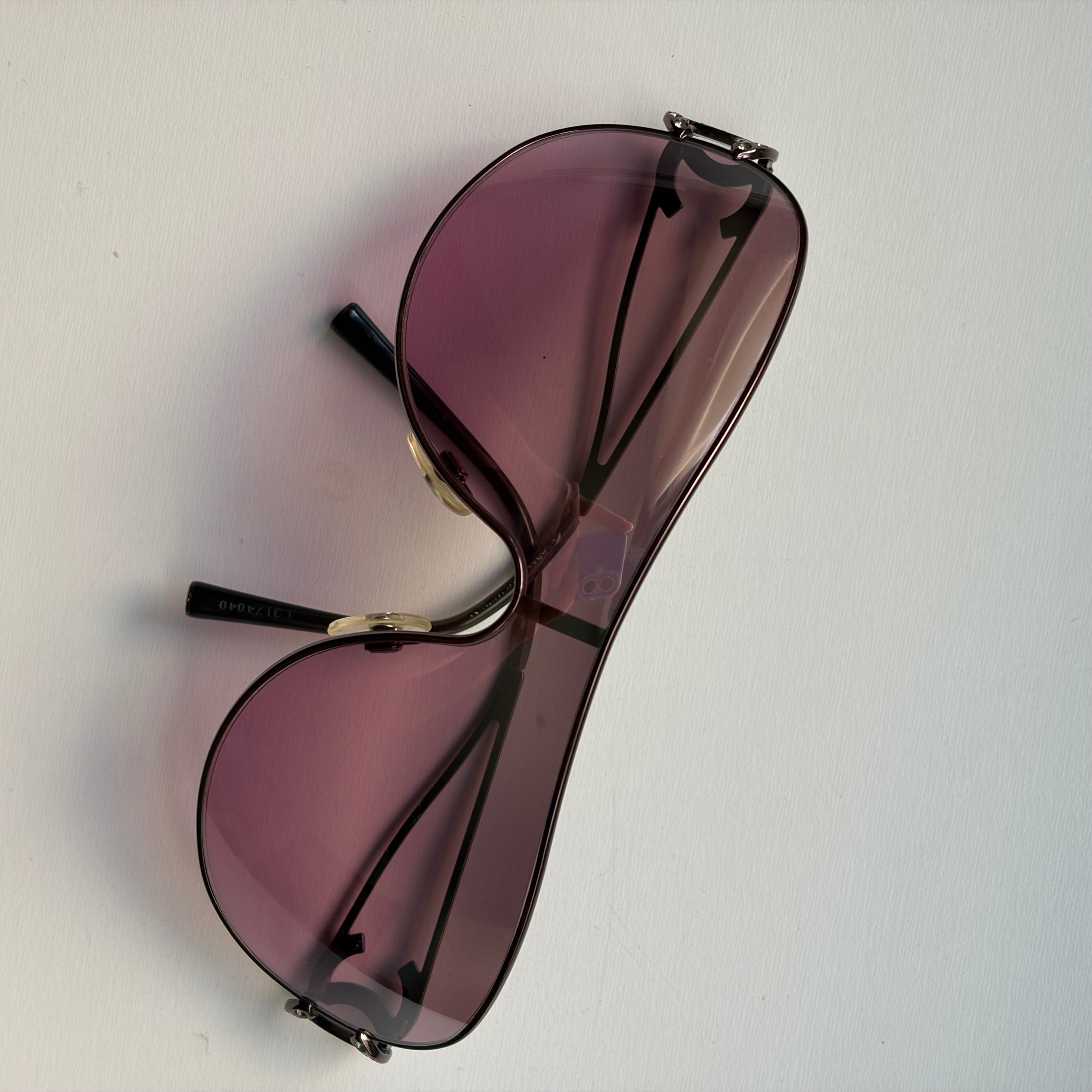 Chanel 2000s Pink Crystal Sunglasses