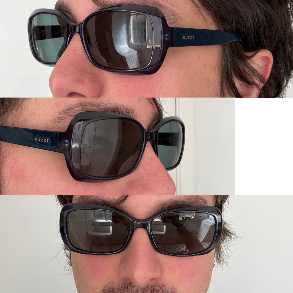 Gucci Vintage Monogram Blue Sunglasses