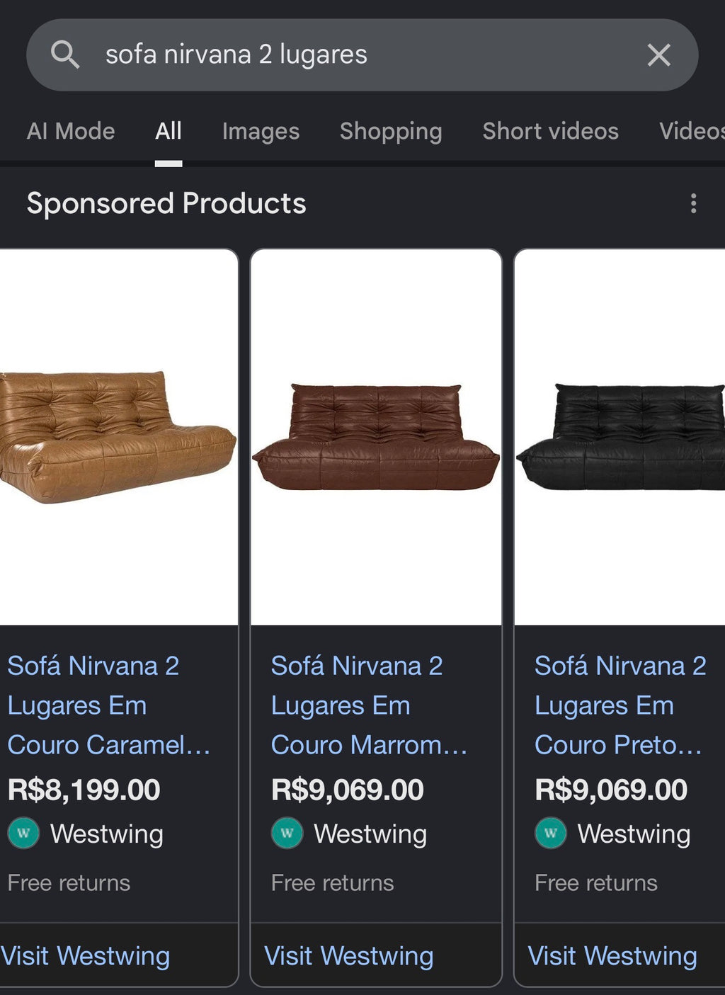 Sofá Togo Nirvana (APENAS SP CAPITAL)