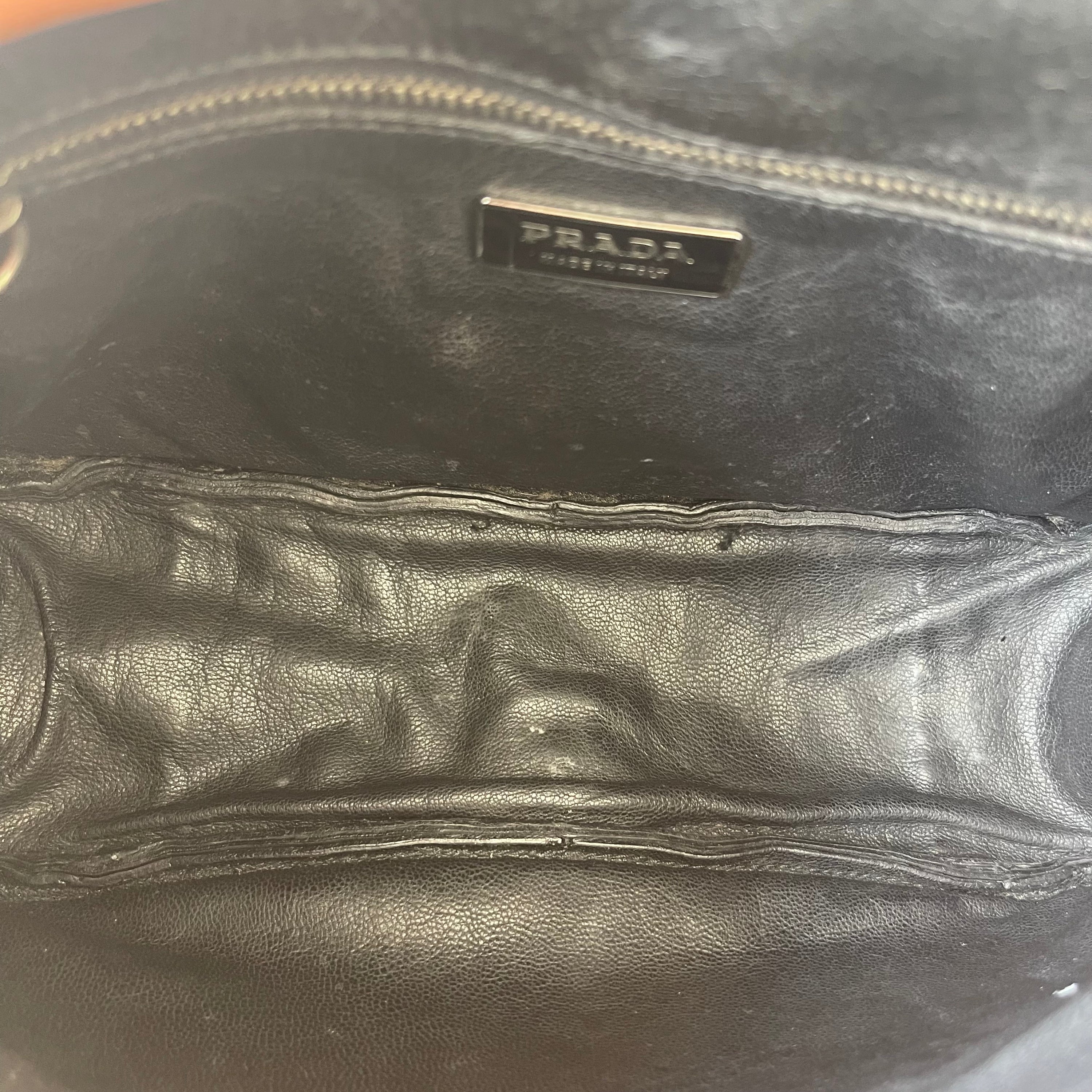 Prada Vintage Black Leather Crossbody Bag