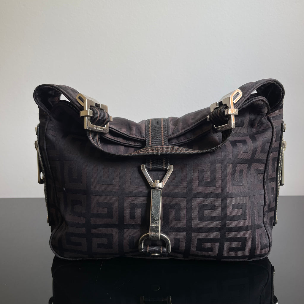 Givenchy Vintage Dark Brown Logo Hobo Bag