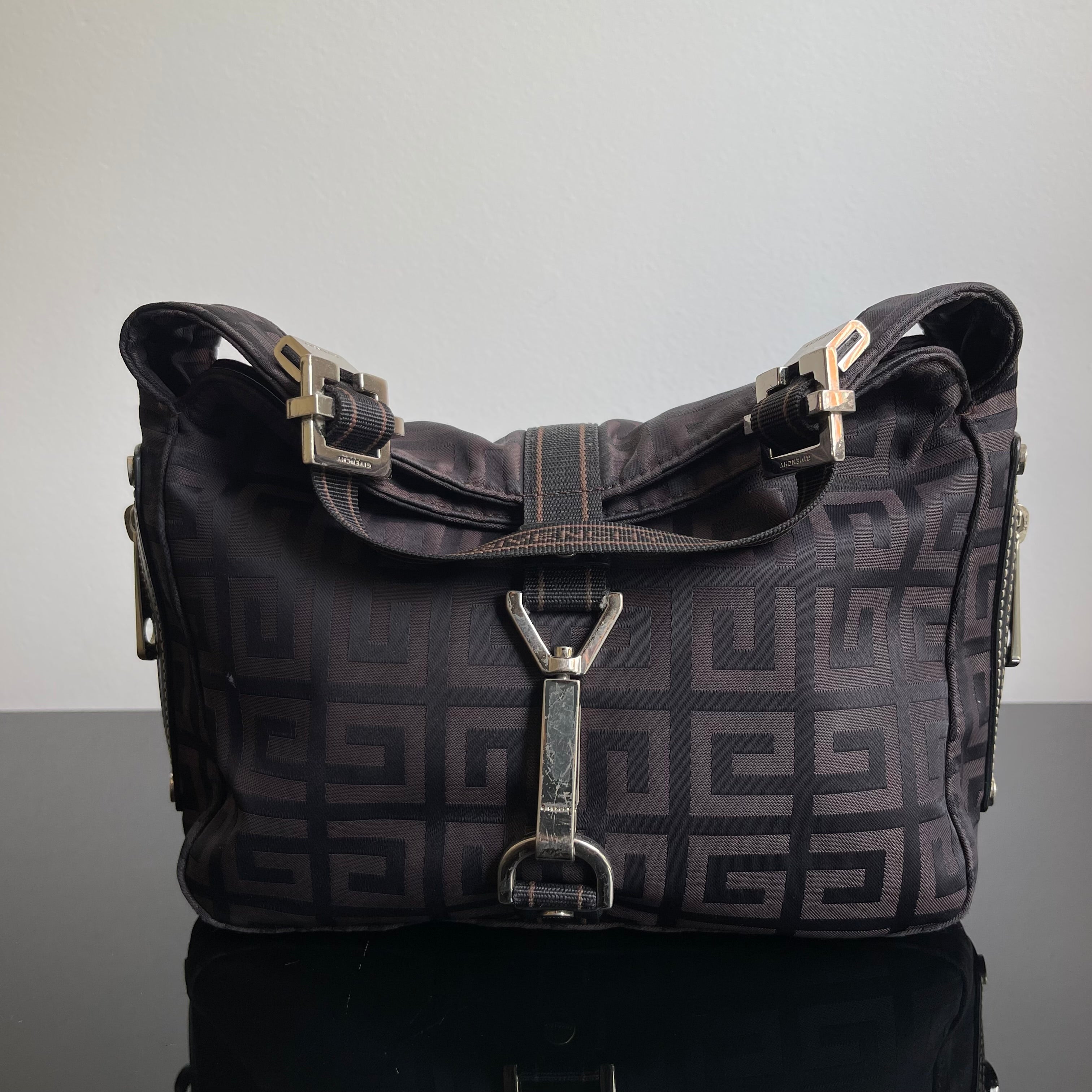 Givenchy Vintage Dark Brown Logo Hobo Bag