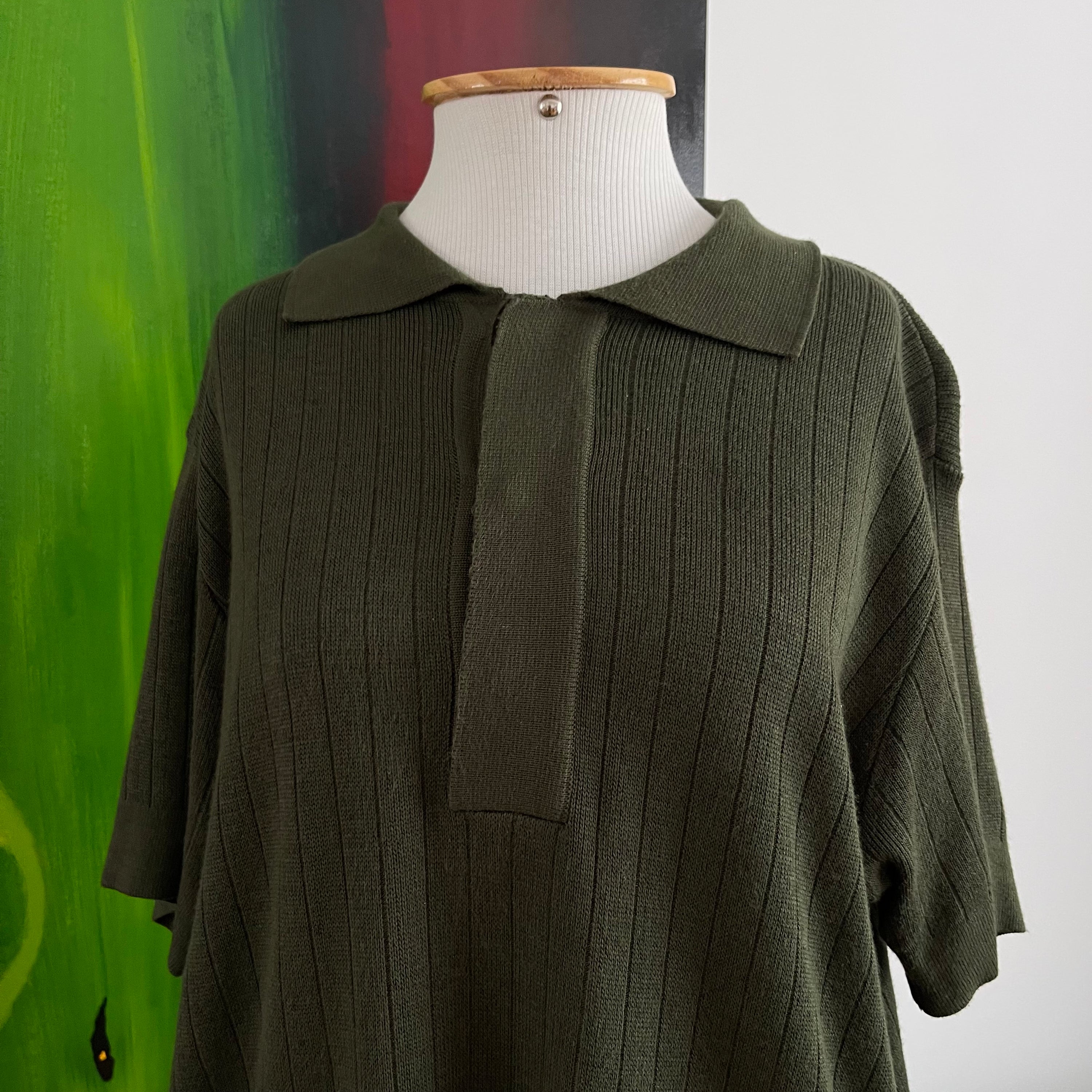 Misci Polo Tricot Canelada Verde Militar