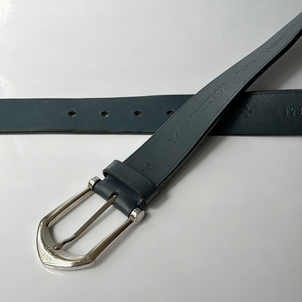 Louis Vuitton Blue Navy Leather Belt
