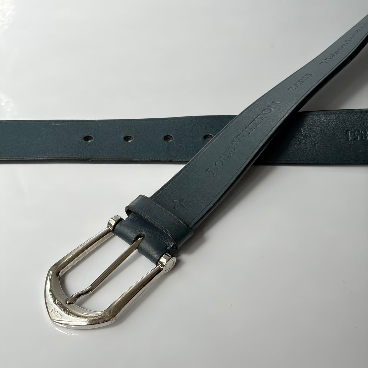 Louis Vuitton Blue Navy Leather Belt