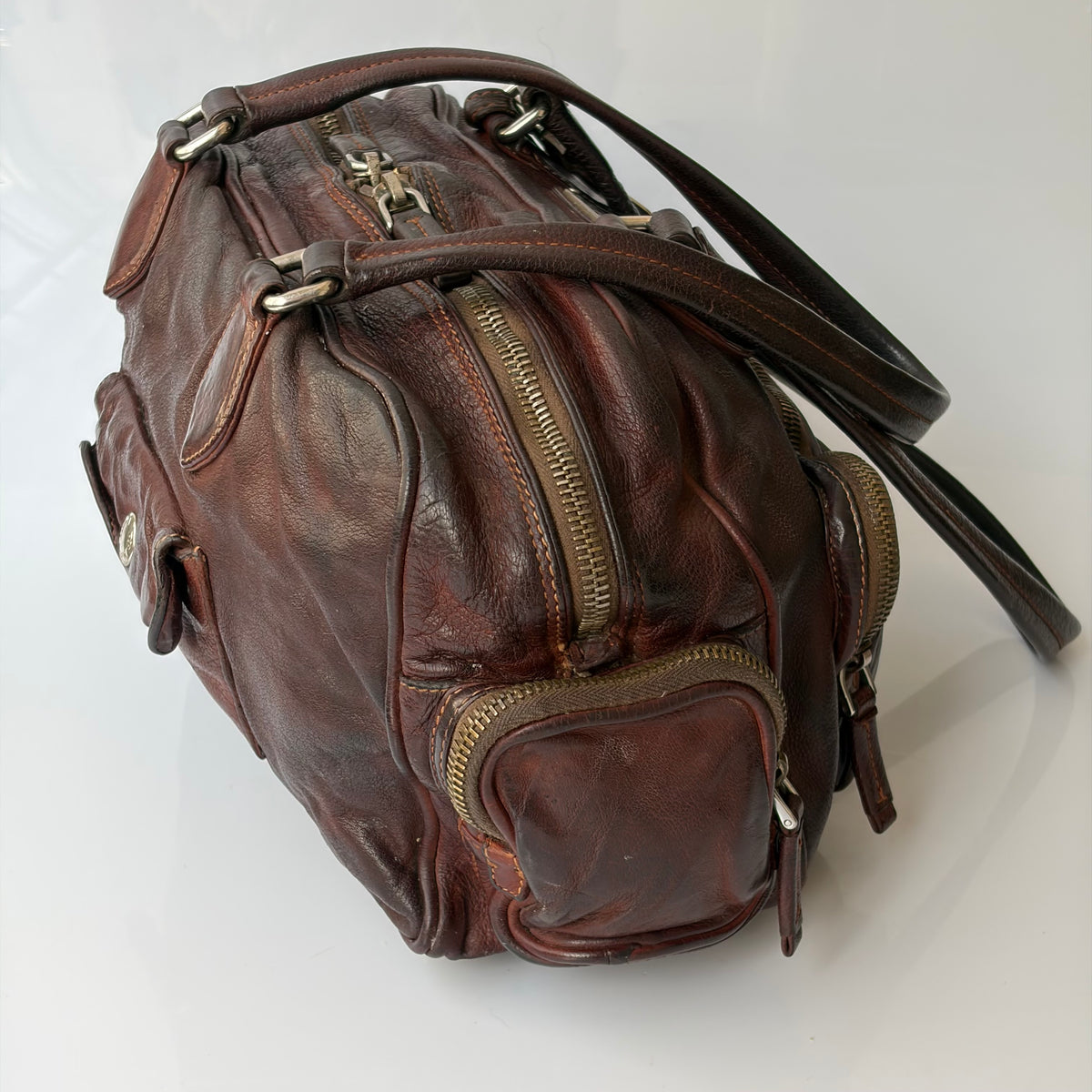 Prada Washed Bauletto Bag