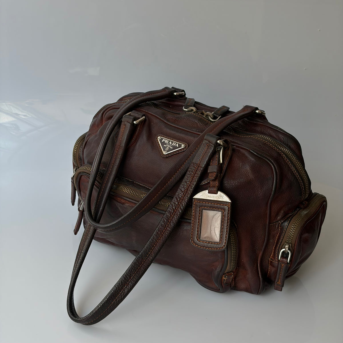 Prada Washed Bauletto Bag